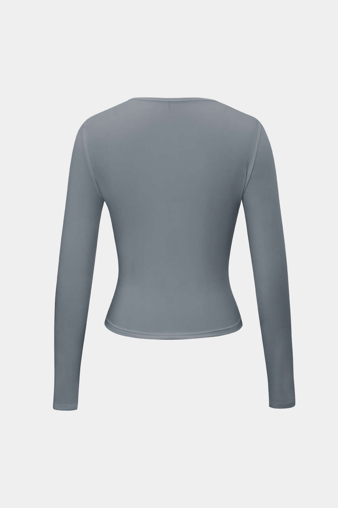 Basic solid round neck long sleeve top