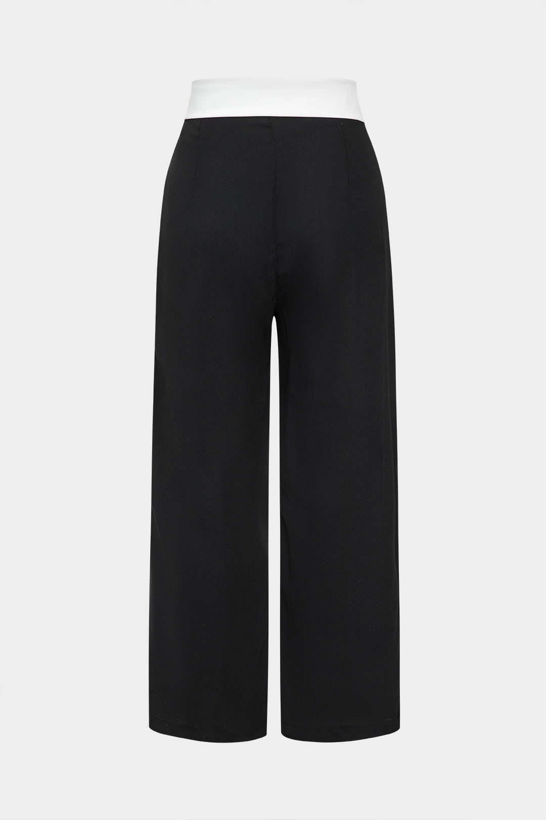 Basic contrast high waist wide leg trousers
