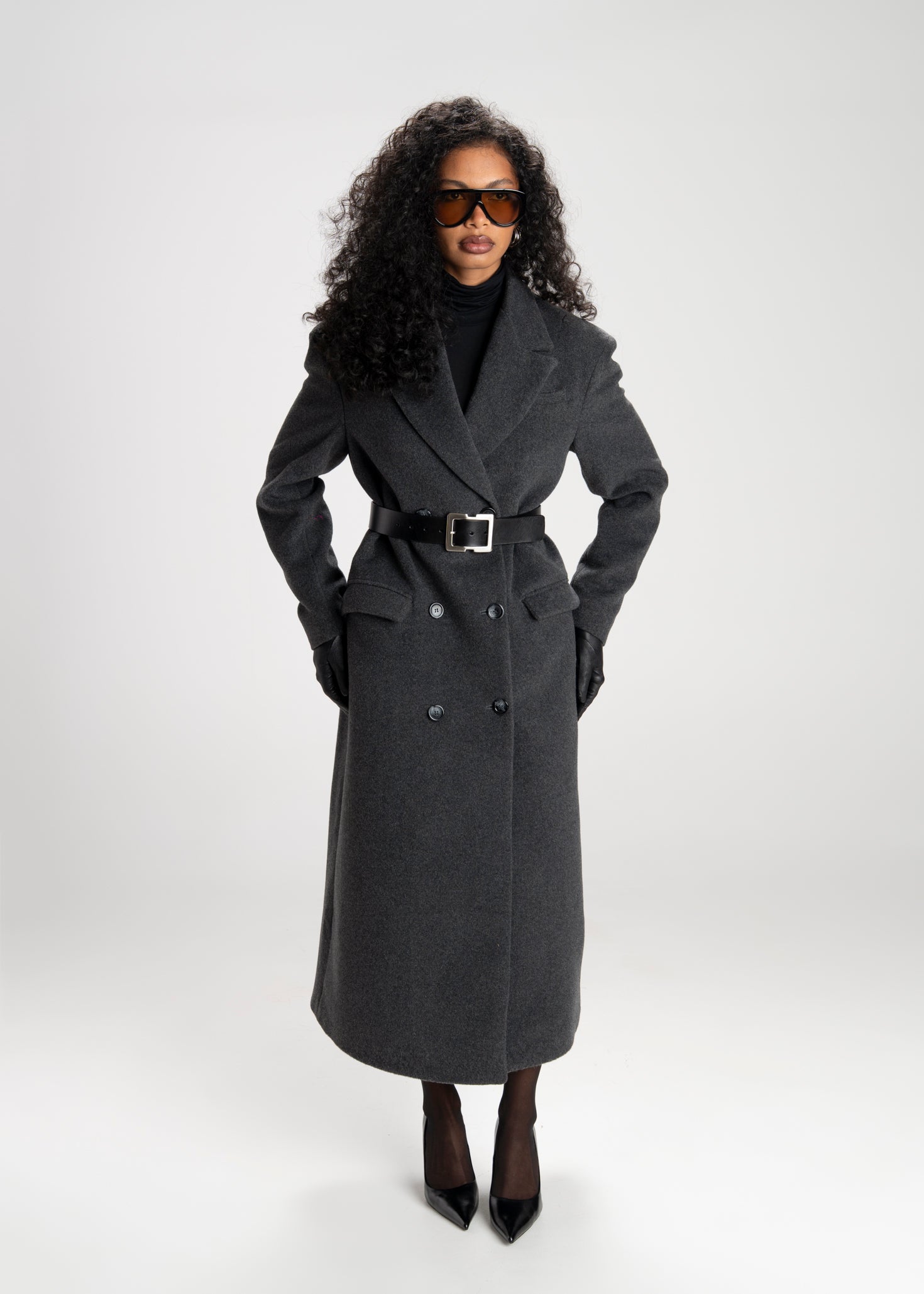 Frost Leather Belt With Silver Buckle