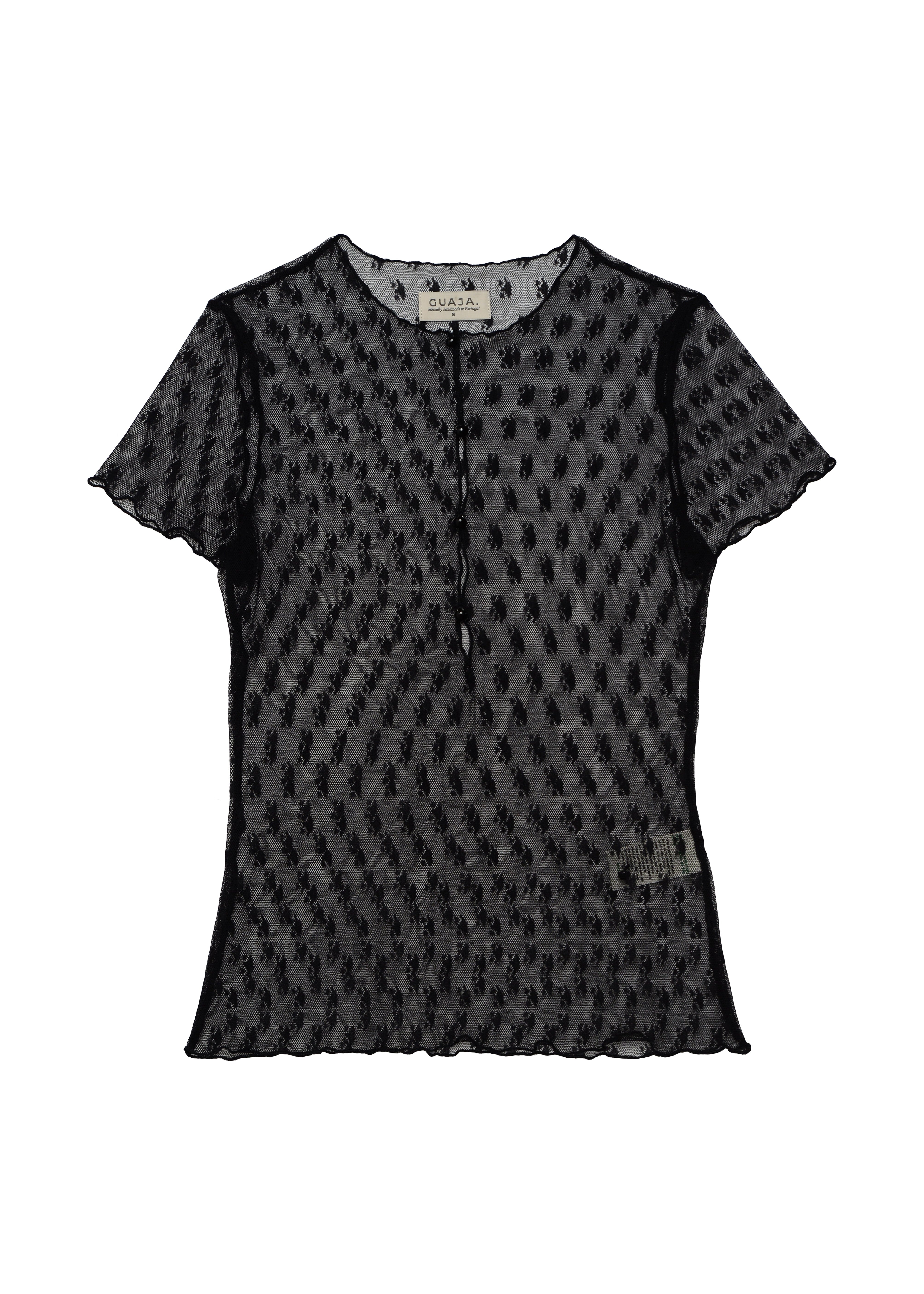 Scarlett Sheer Lace T-shirt - Black