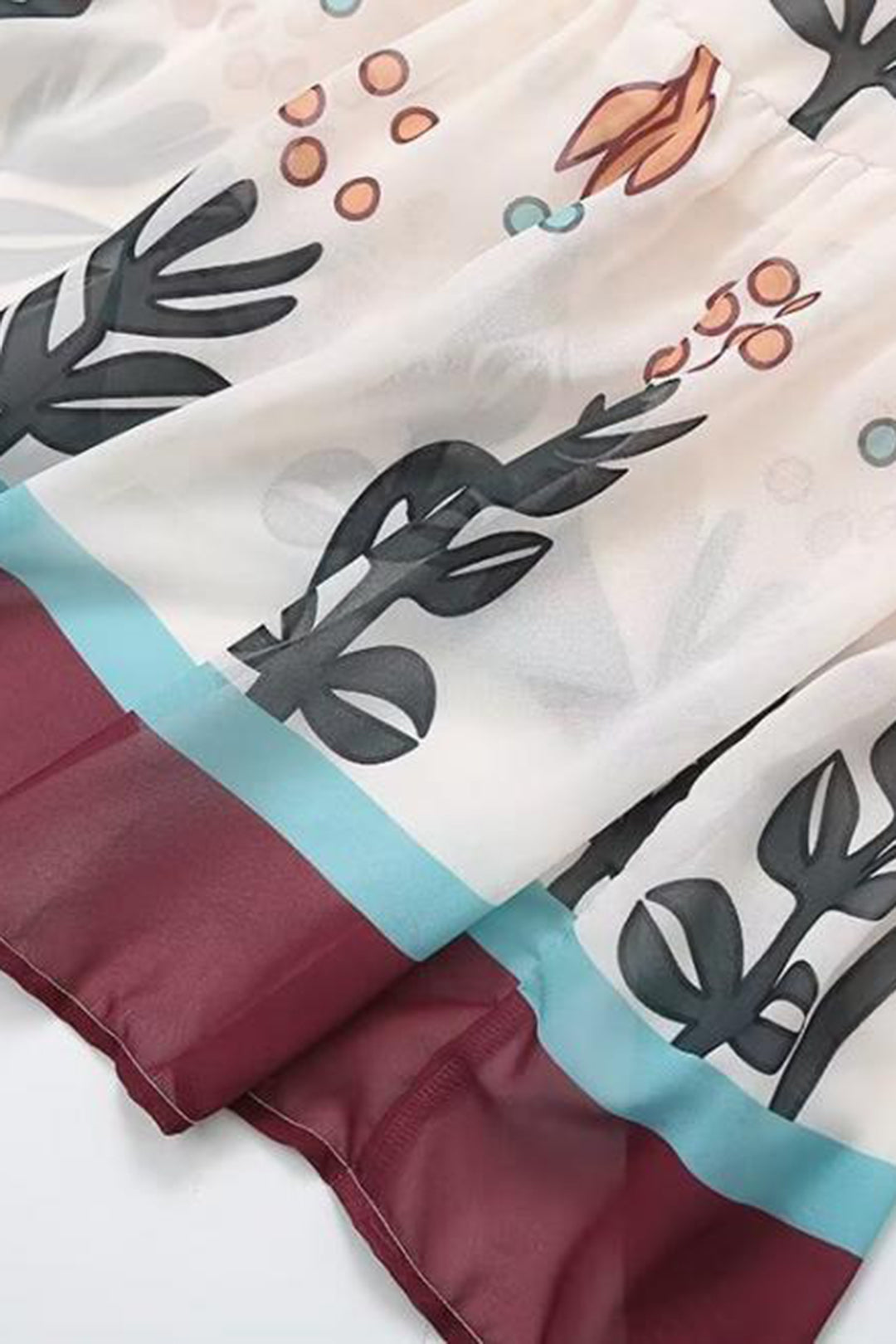 Artistic Print Slip Midi Dress 