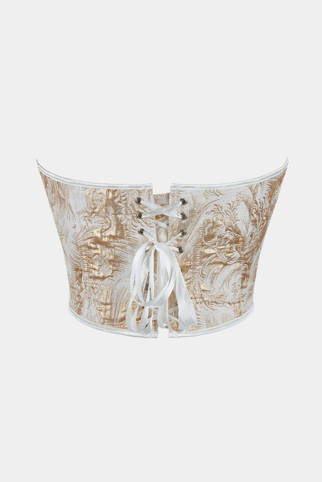 Abstract braided tie v-neck corset top 