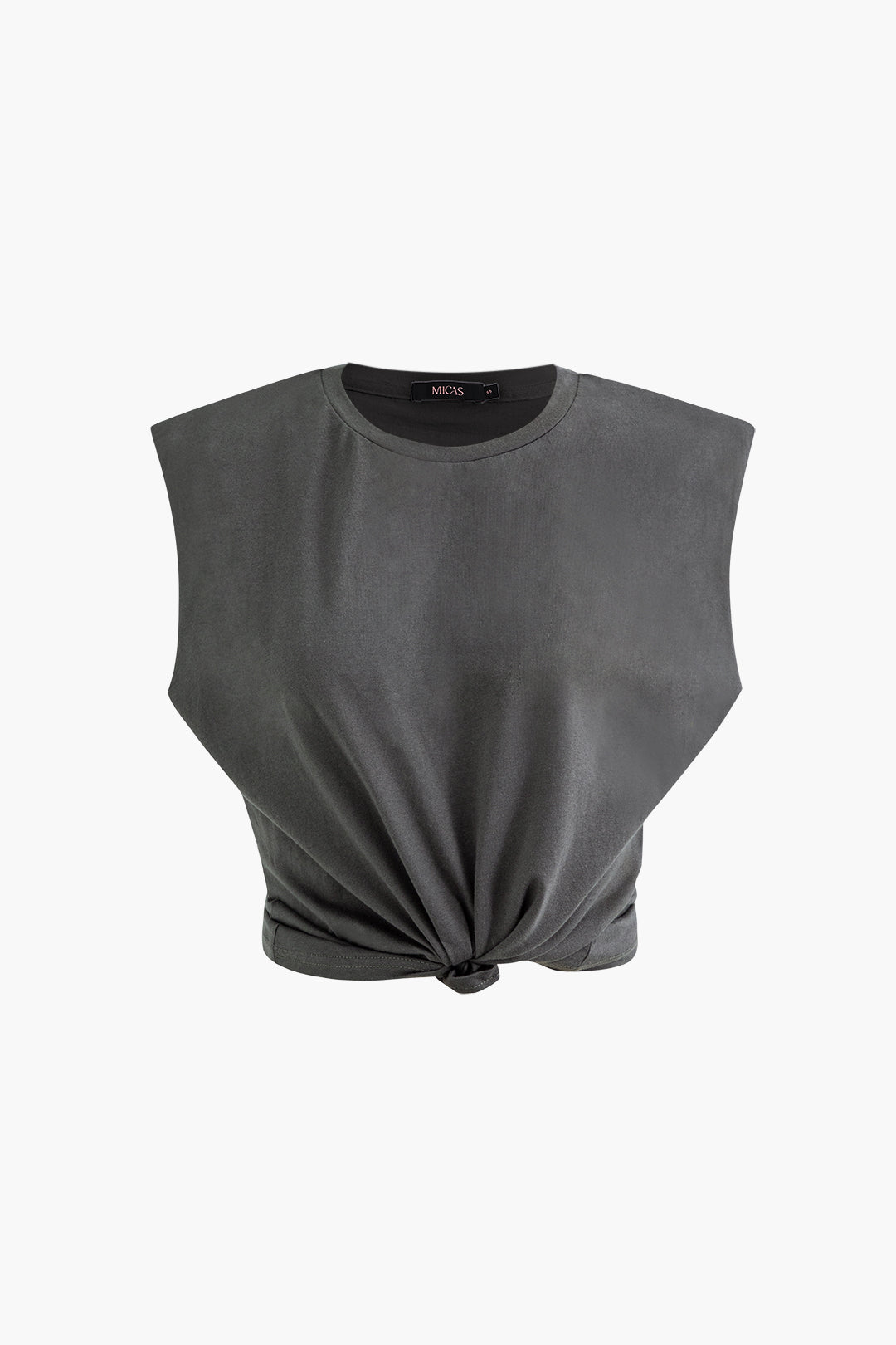 Basic solid sleeveless T-shirt 