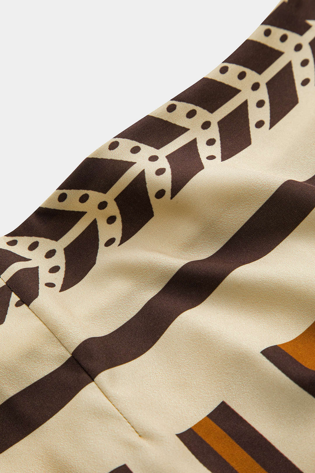 Abstract Geometric Bohemian Print Ruffles Tie Twist Twist Knot Zipper Closure 