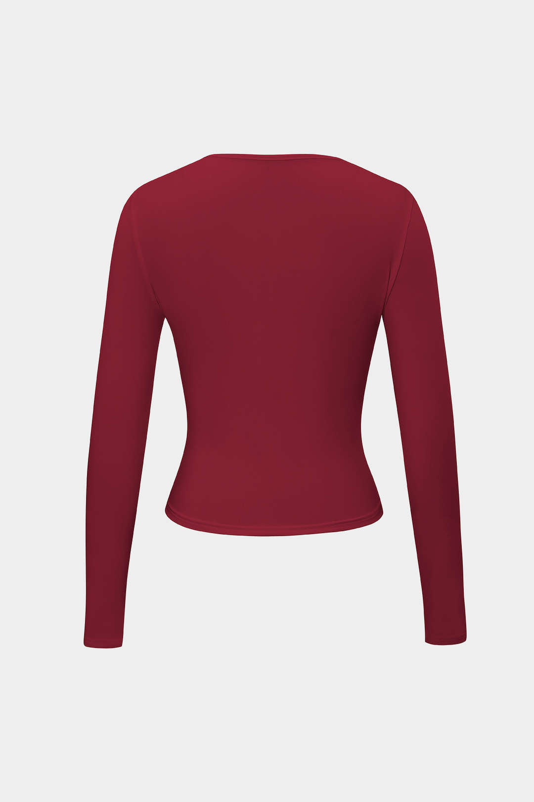 Basic solid round neck long sleeve top 