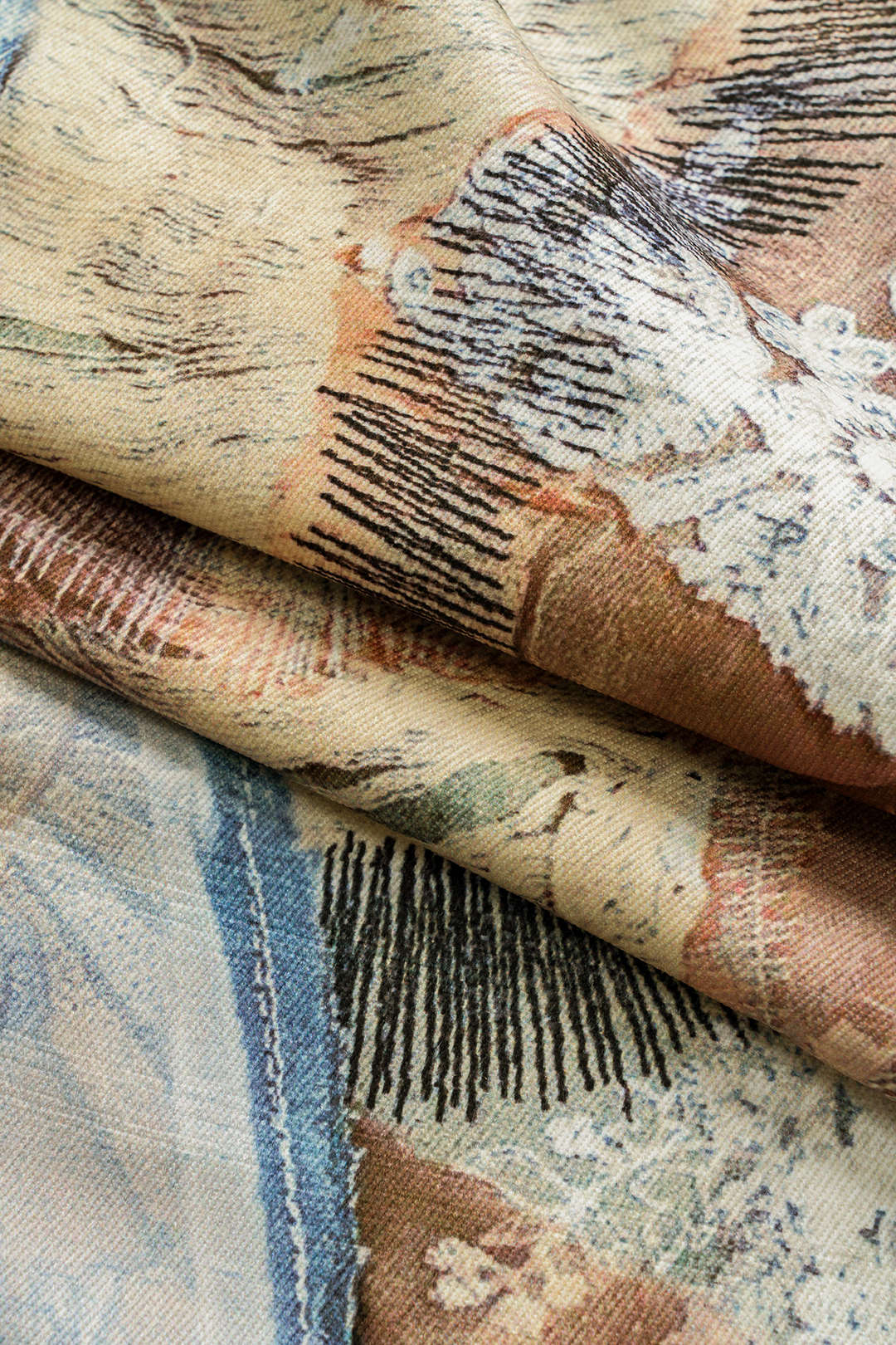 Abstract print button pants pants 