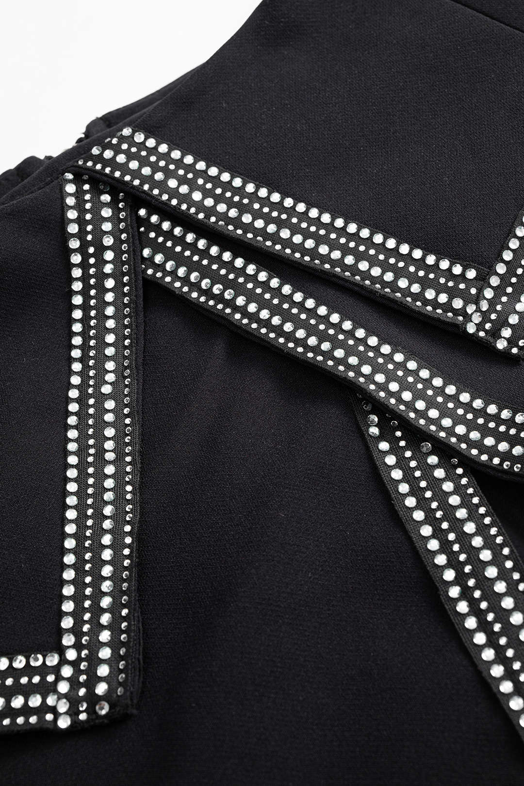 Asymmetrical Rhinestone Decor Split Zipper Skirt 