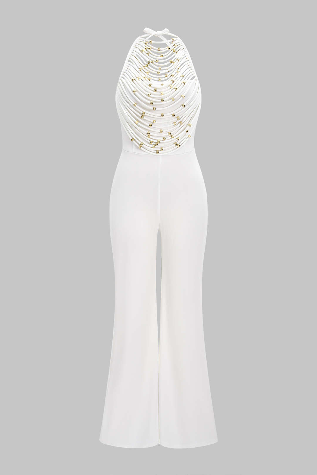 Beaded sleeveless jumpsuit 