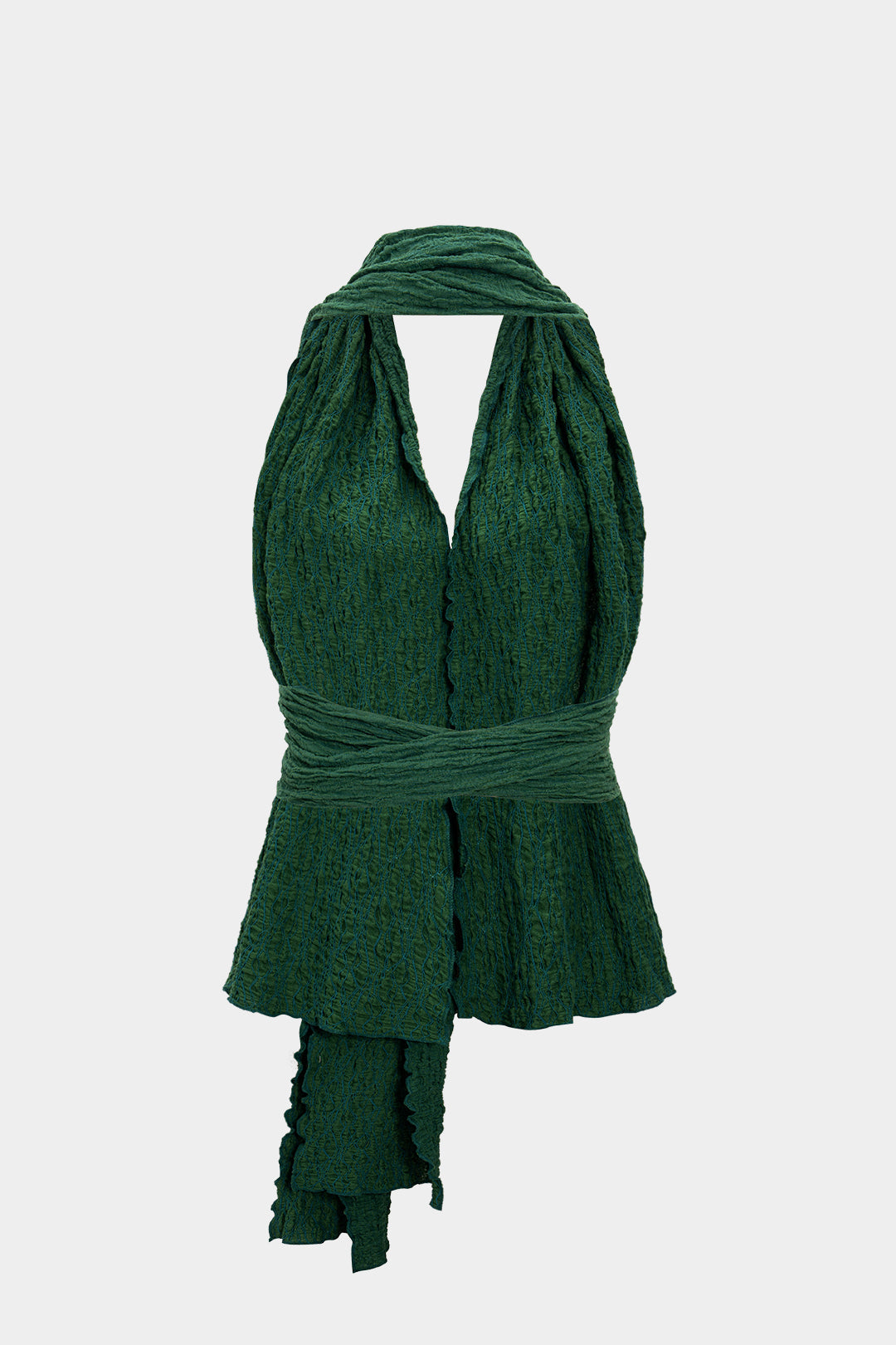 Backless Texture Tie-Front Cami Top 