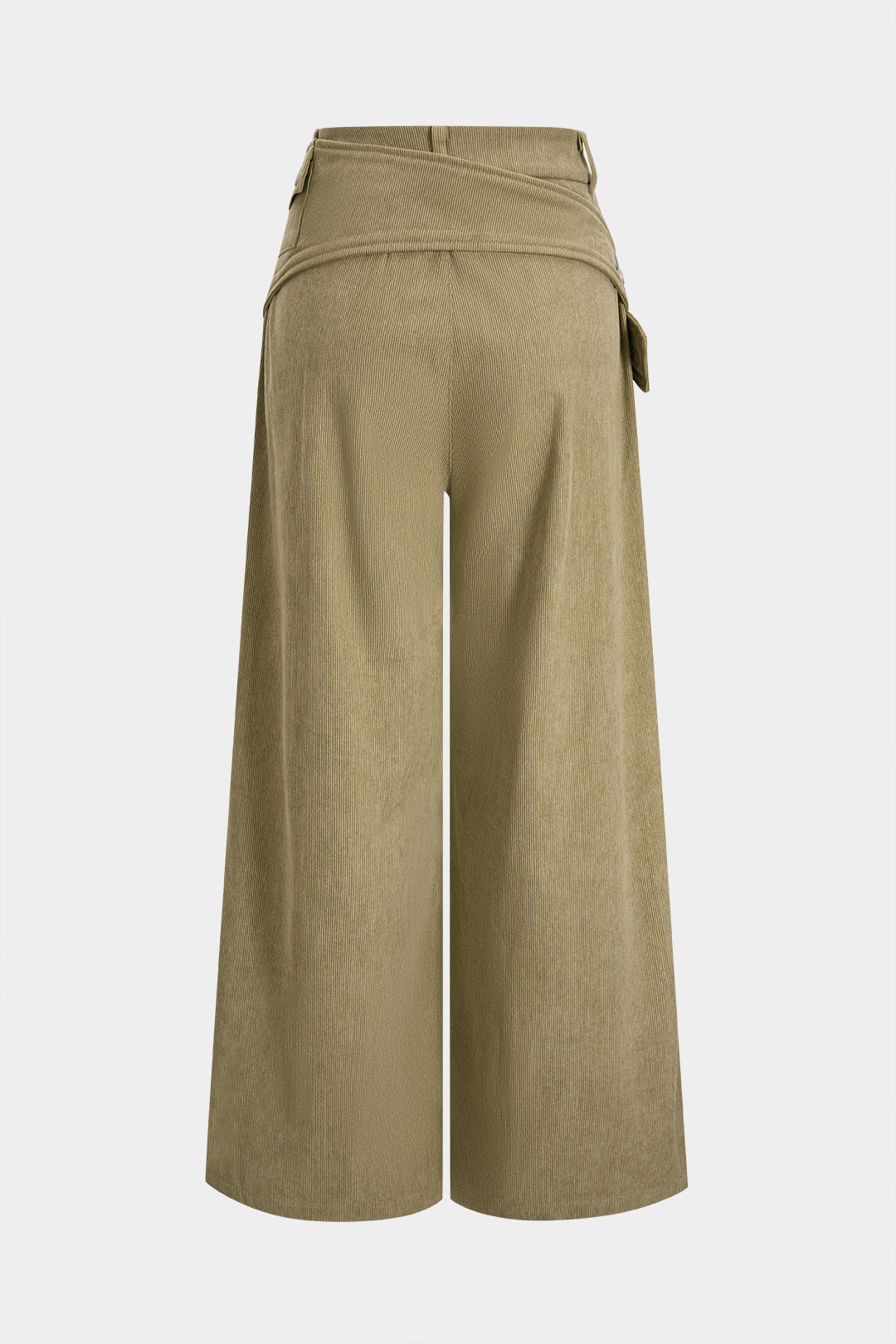 Asymmetrical Button Belted Pants 