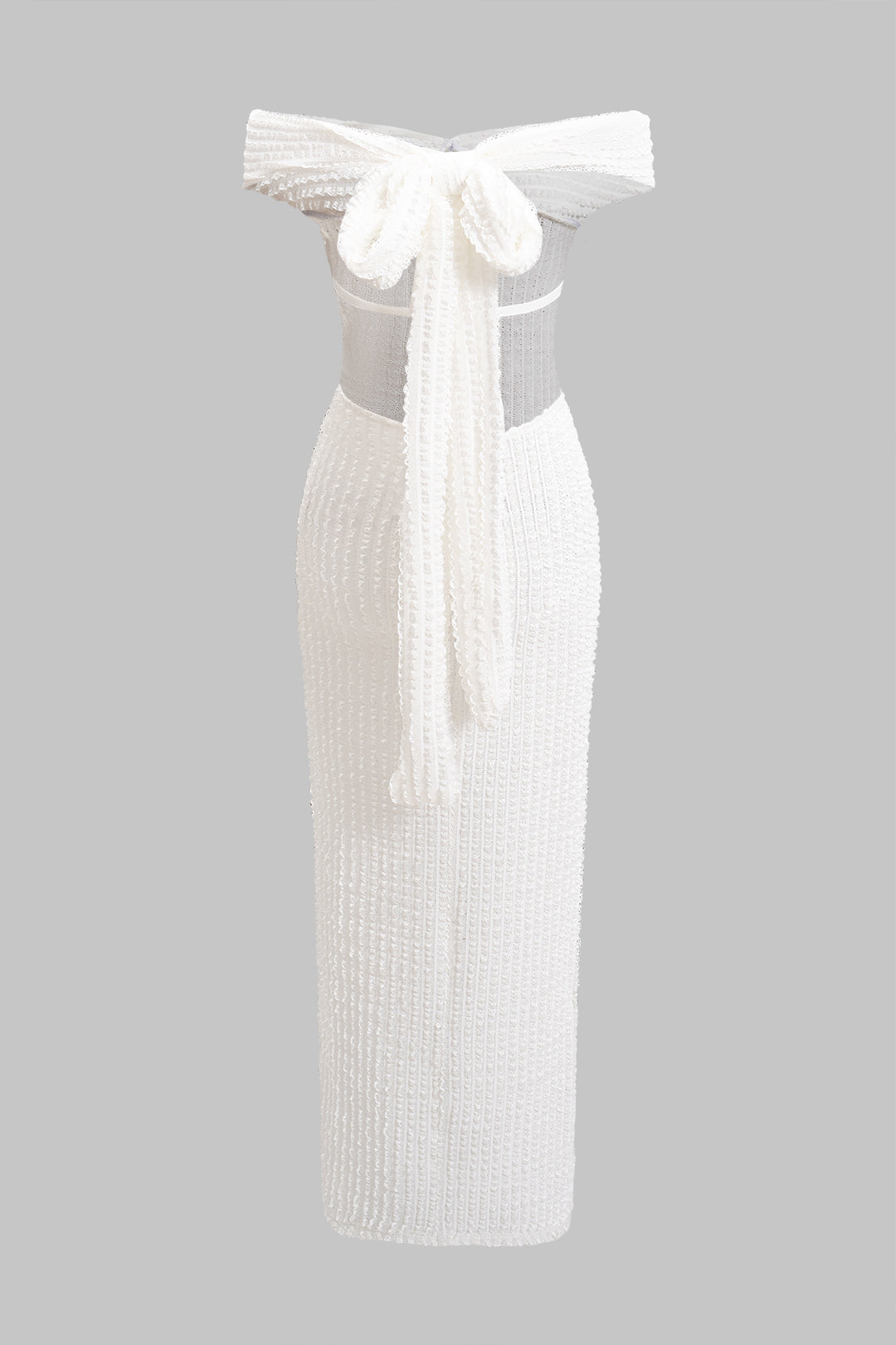 Backless Strapless Off Shoulder Tie-Up Maxi Dress 