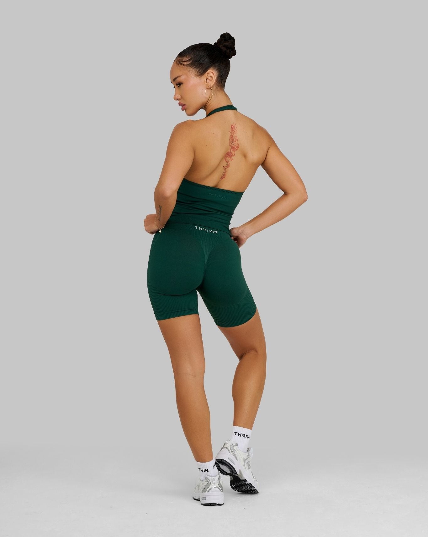 Elevate Ribbed Contour Shorts | Pine Green
