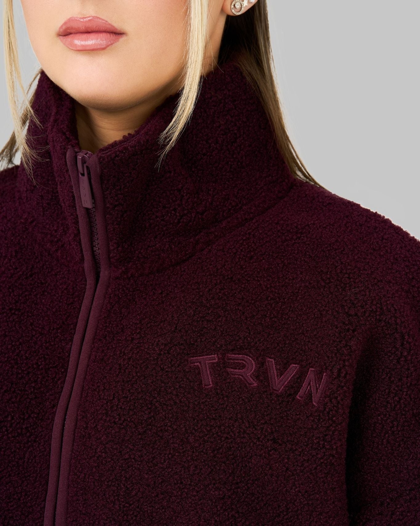 Essential Teddy Fleece Jacket | Winter Plum