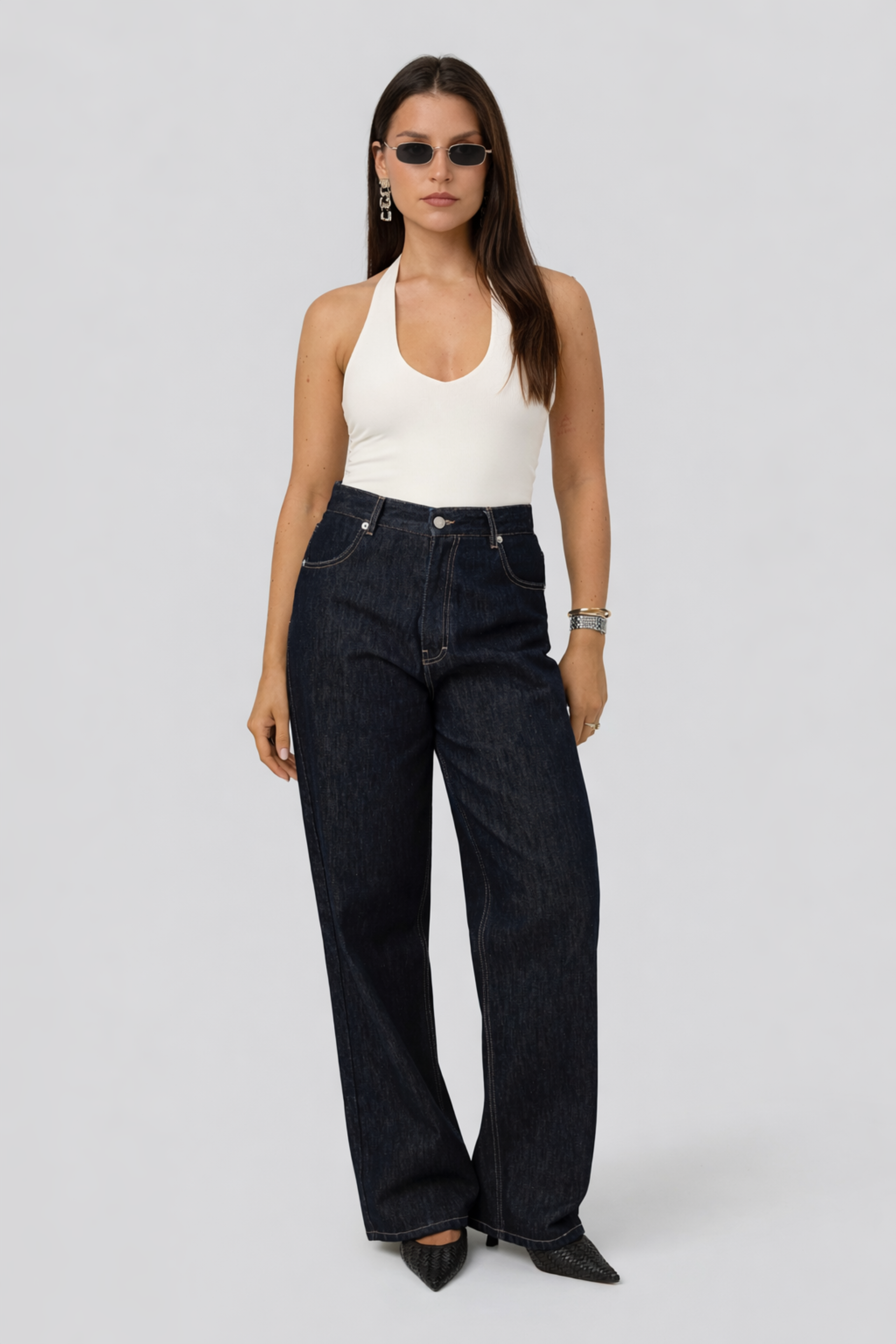 Cleo Plunge Halter Bodysuit 