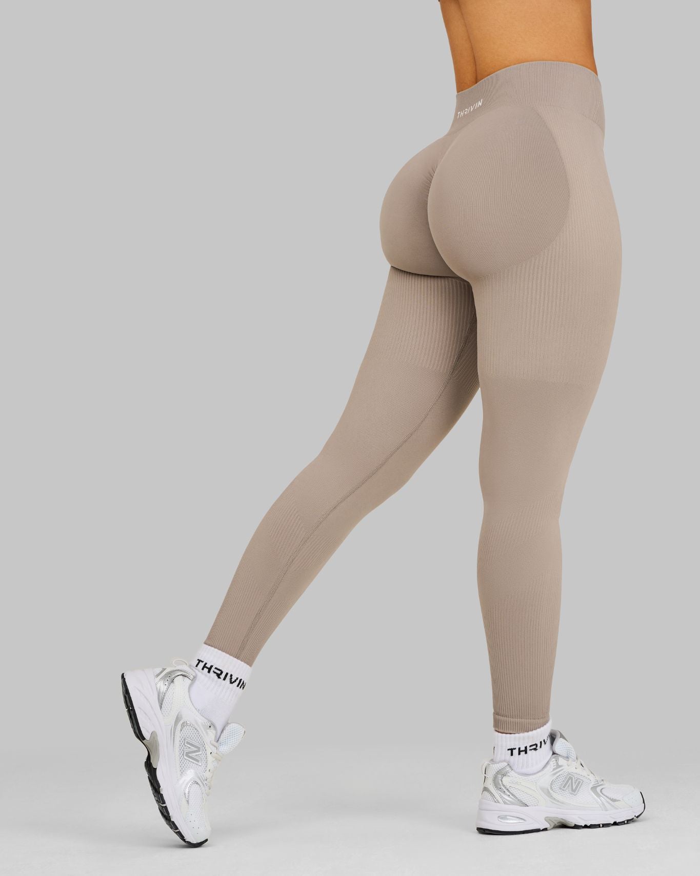 Elevate Ribbed Contour Leggings | Latte