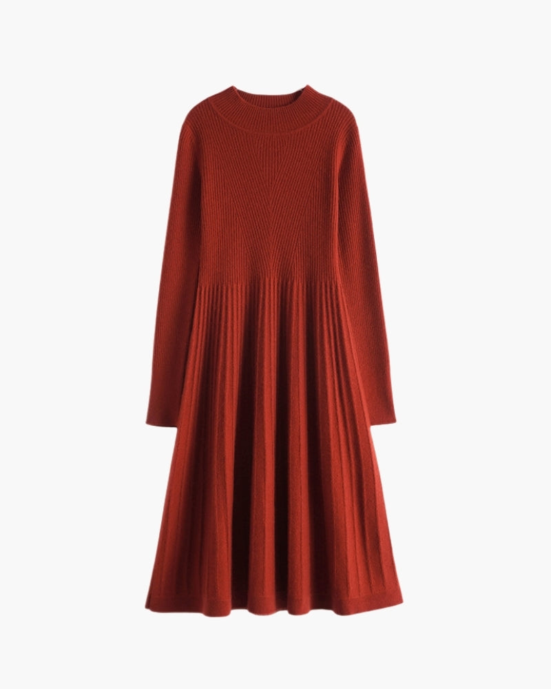 Women’s Pure Cashmere Knit Flare Dress – Timeless Elegance & Ultimate Comfort