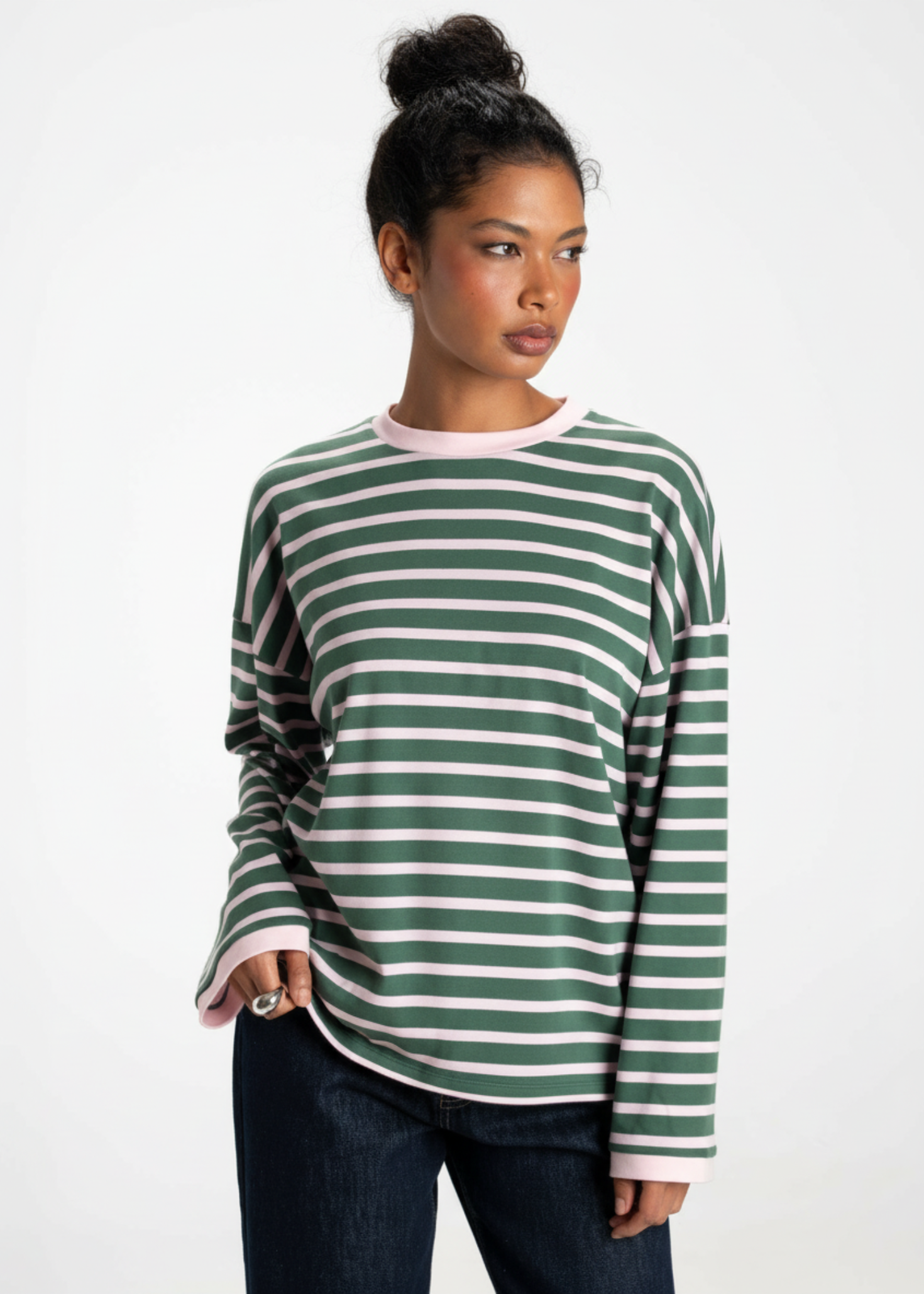 Atlas Oversized Striped Sweater - Brown &amp; Blue 