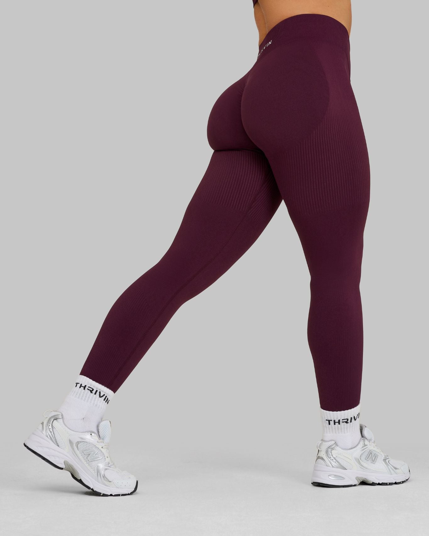 Elevate Ribbed Contour Leggings | Winter Plum