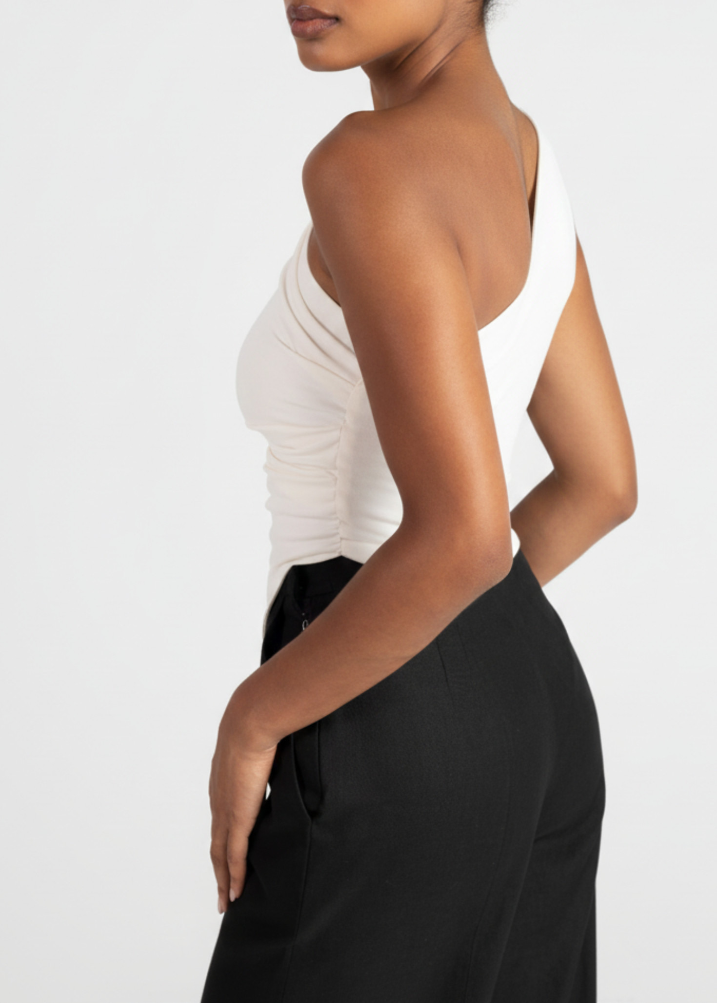 Anita One Shoulder Top - Off-White 