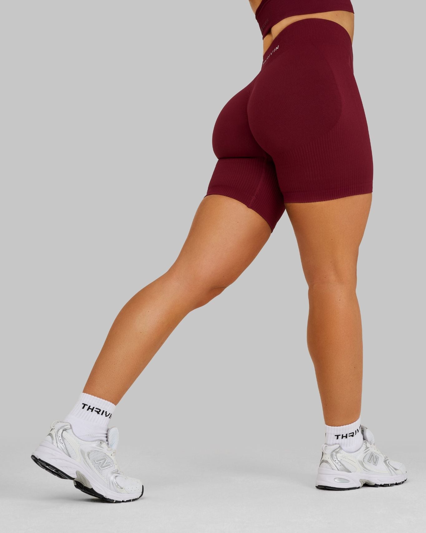 Elevate Ribbed Contour Shorts | Fine Wine