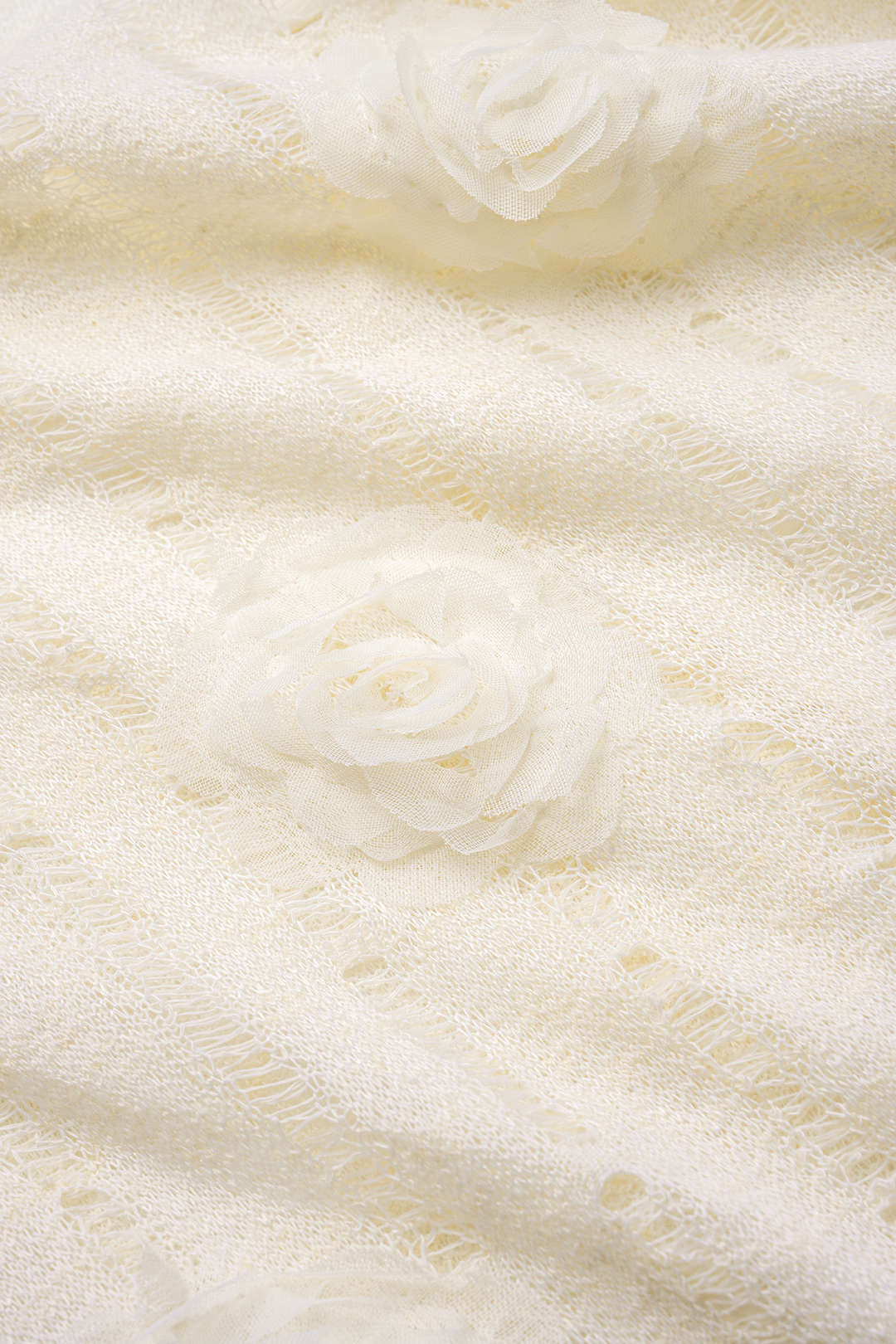 3D Floral Decor Tie-Up Sleeveless Maxi Dress 