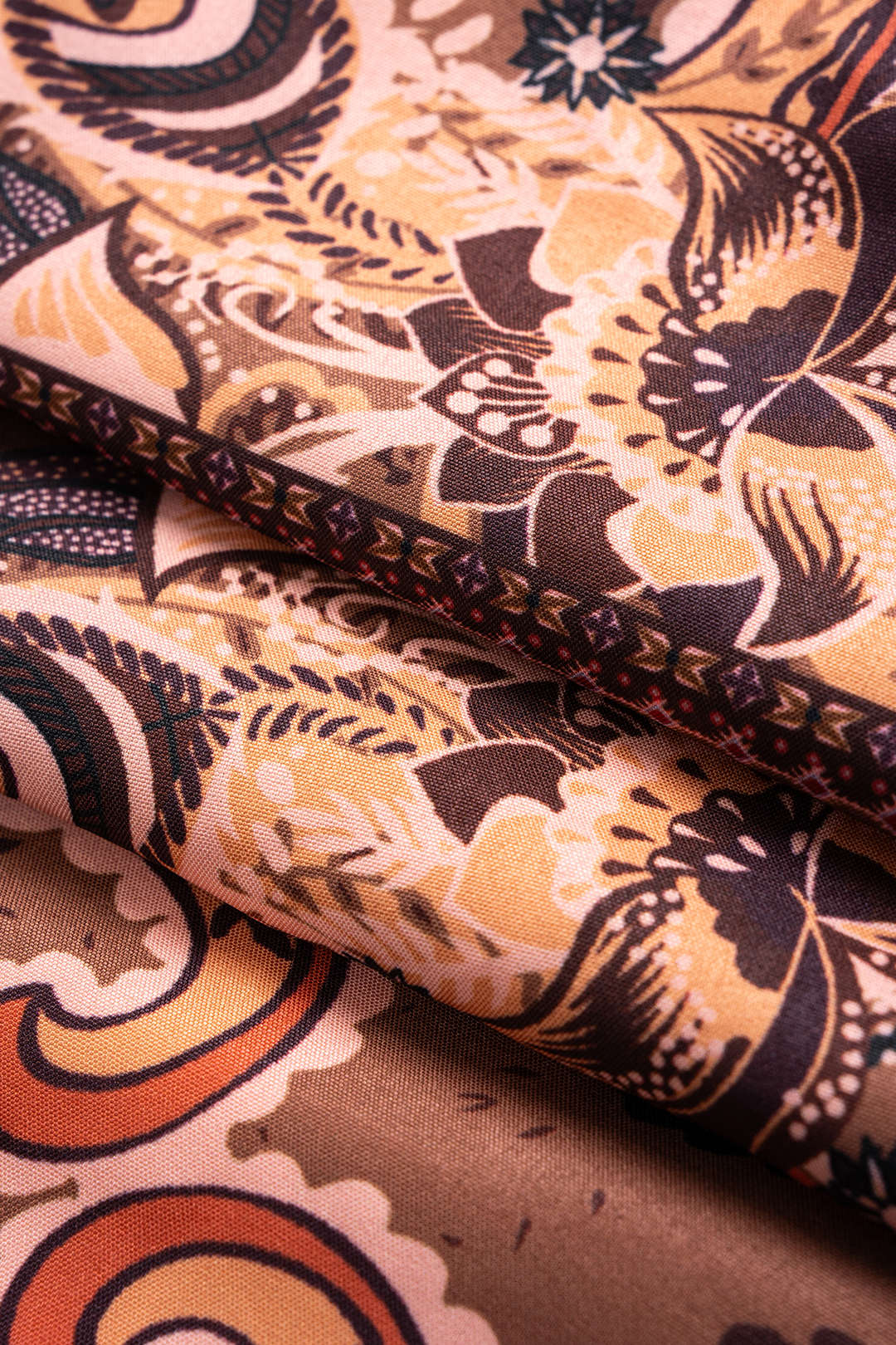 Bohemian Print Satin Fringe Trim Strapless Sleeveless Midi Dress 