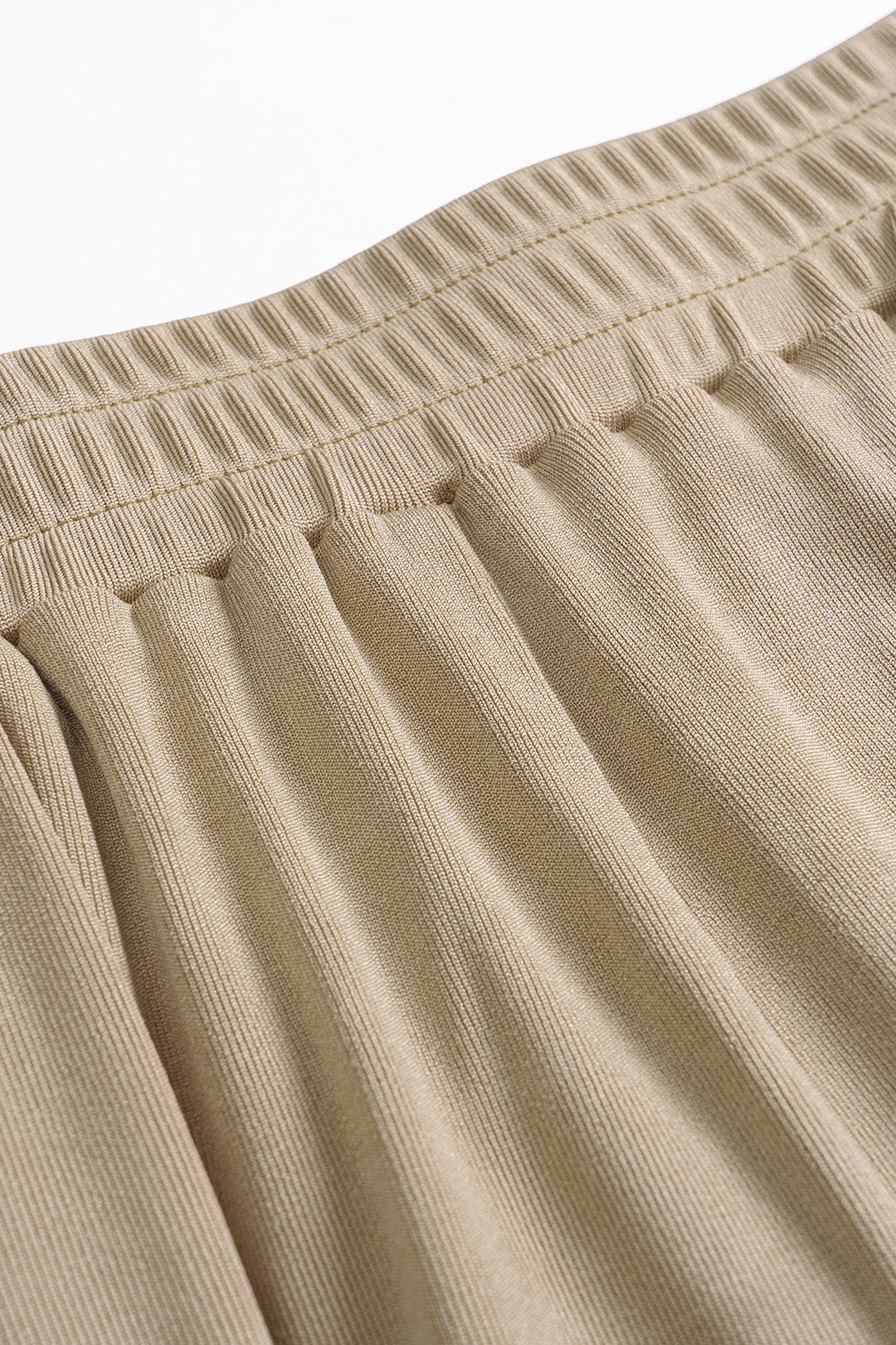 Asymmetric ruffle tube top and high-waisted pants set 