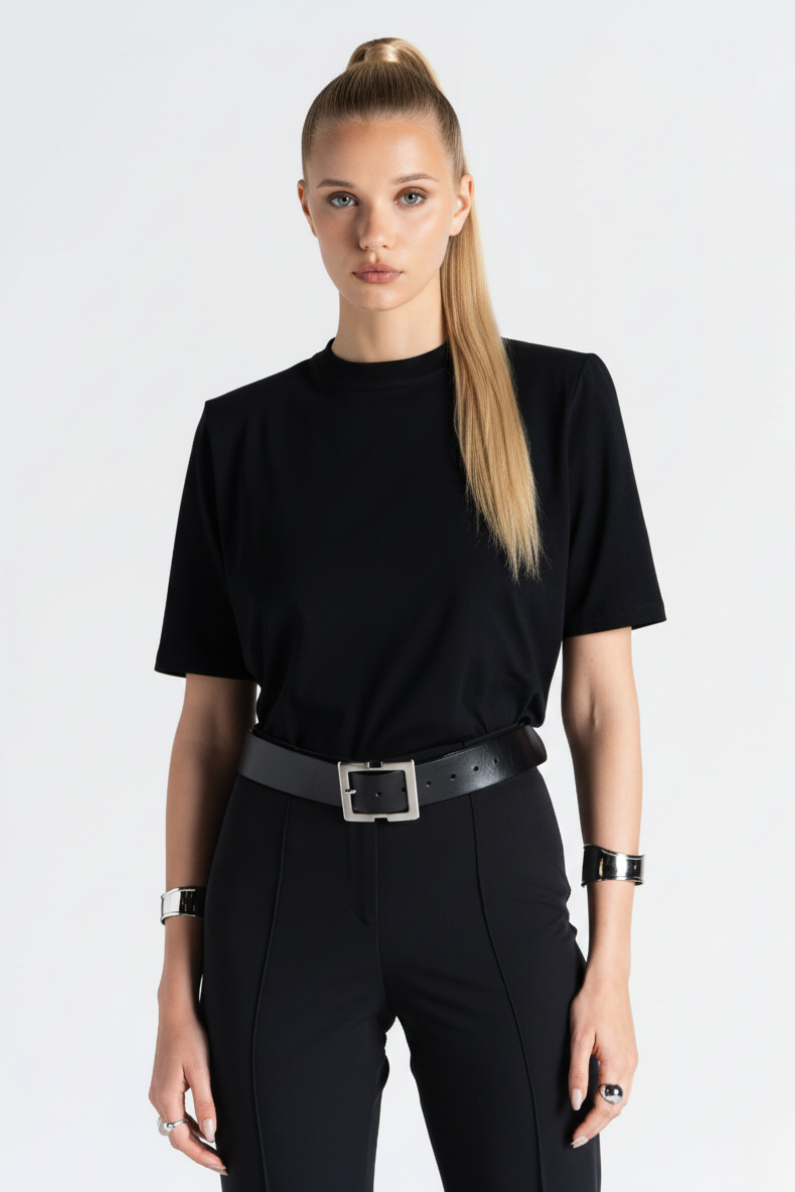 Boxy Fit Shoulder Pad T-Shirt 
