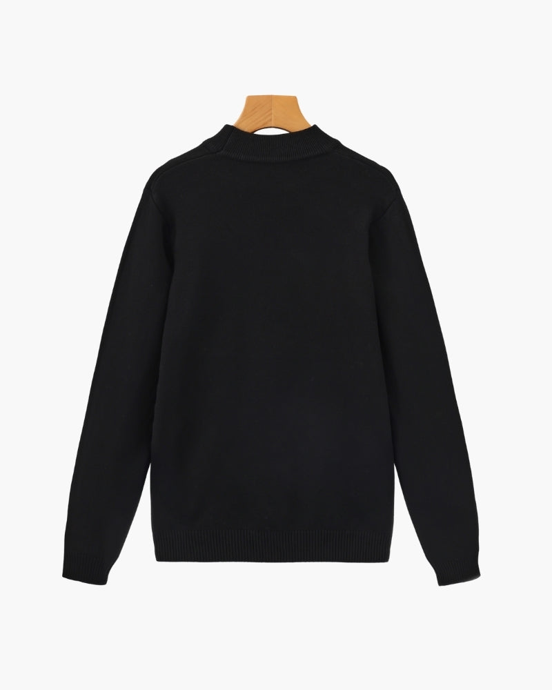 Essential Ribbed Mock Neck Sweater
