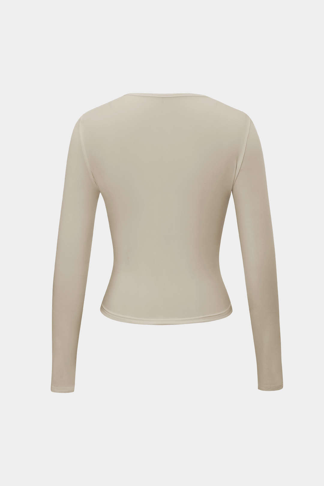 Basic solid round neck long sleeve top 