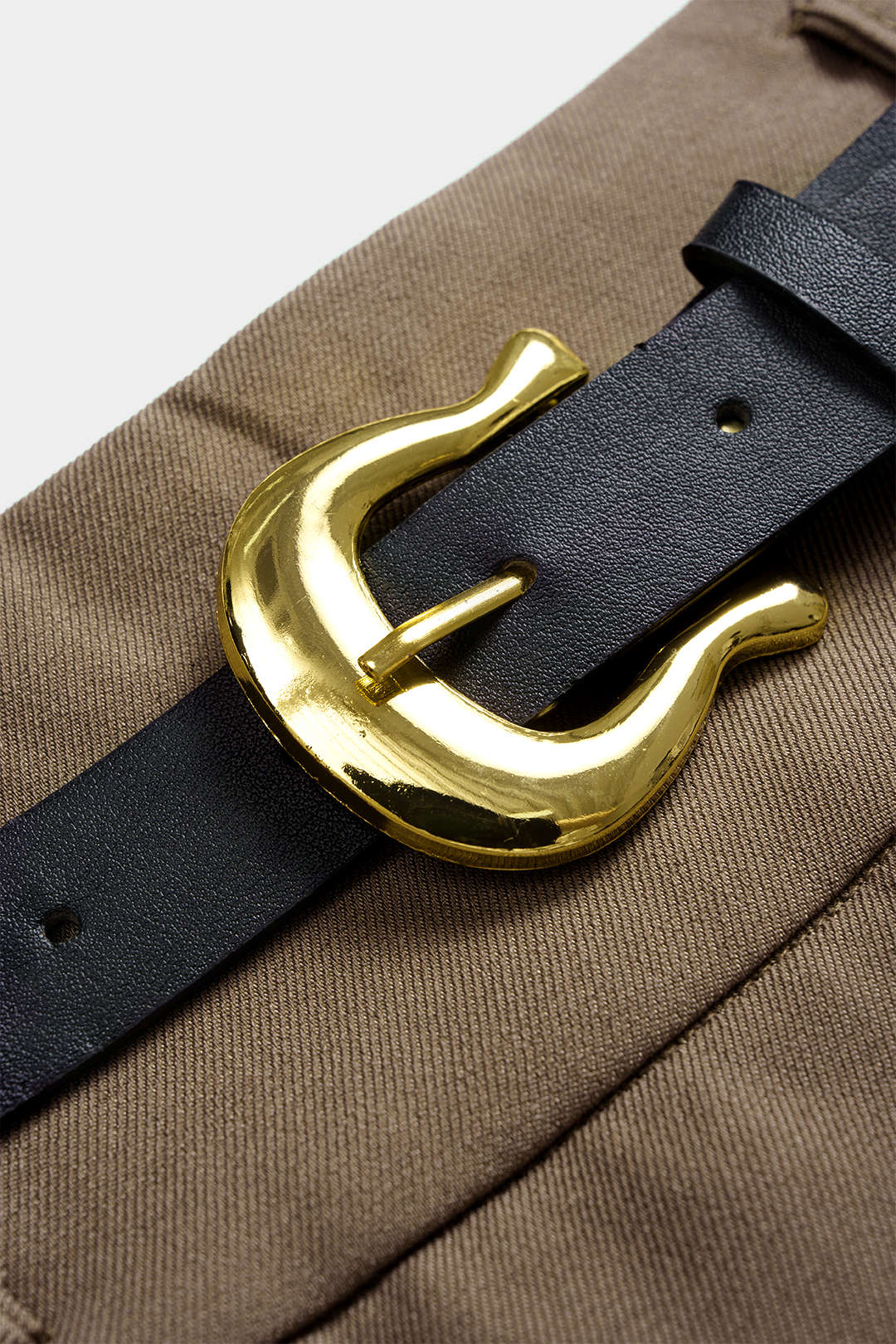 Belted Asymmetrical Ruched High Waist Skirt 