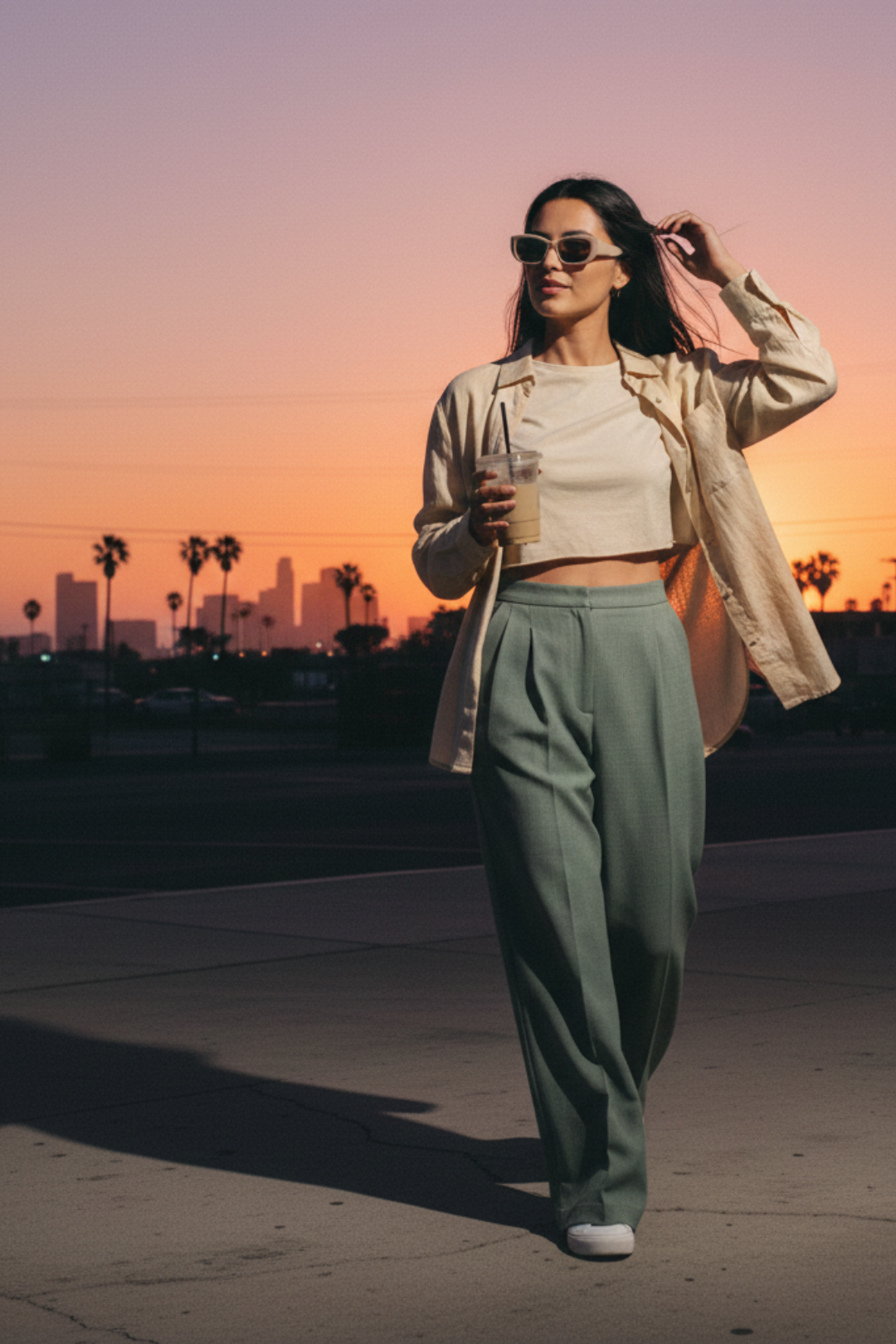 Moss Relaxed Wide-Leg Trousers 