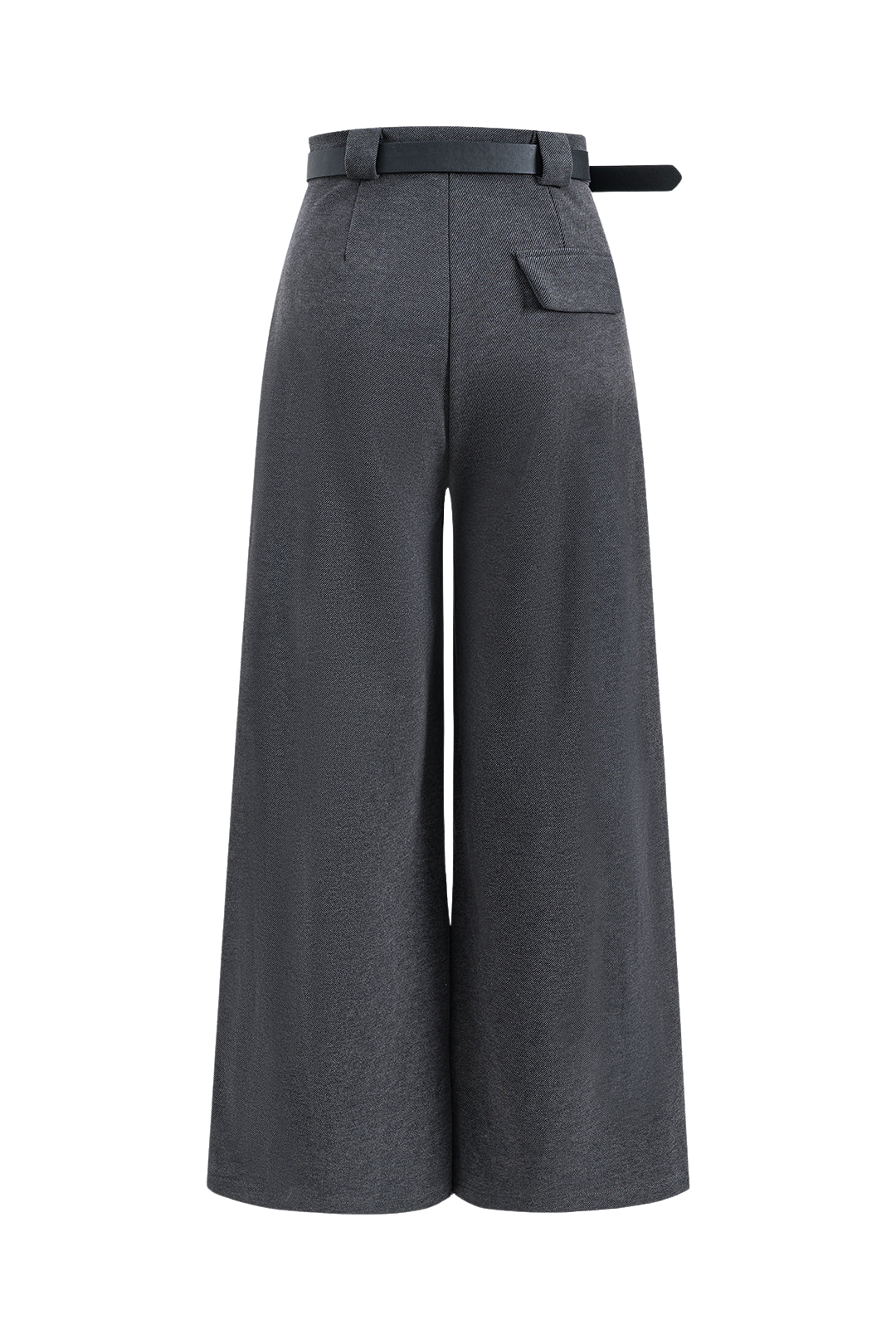 Belted Button Pocket Wide Leg Pants 