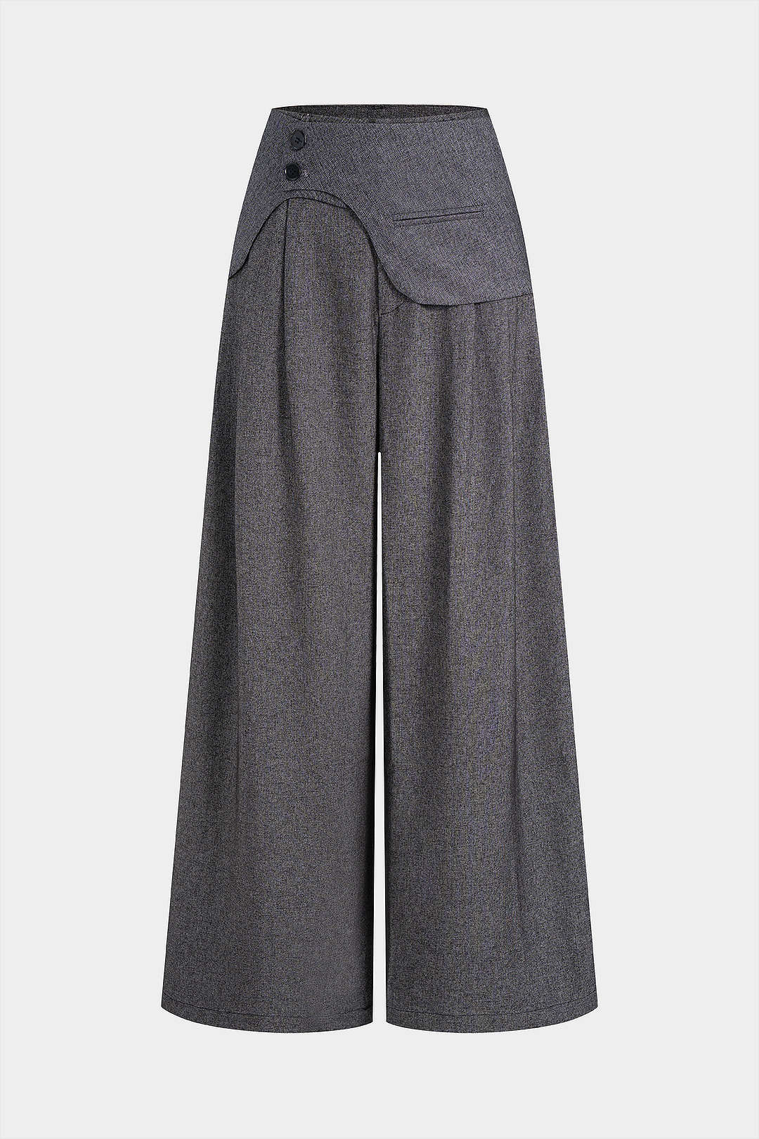 Asymmetrical High Waist Wide Leg Pants 