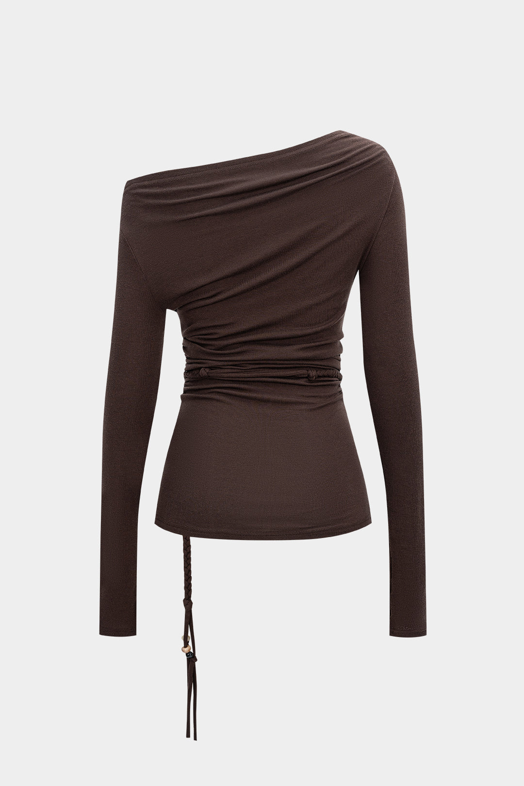 Women’s Asymmetrical Ruched One-Shoulder Top – Sculpted Wrap Detail