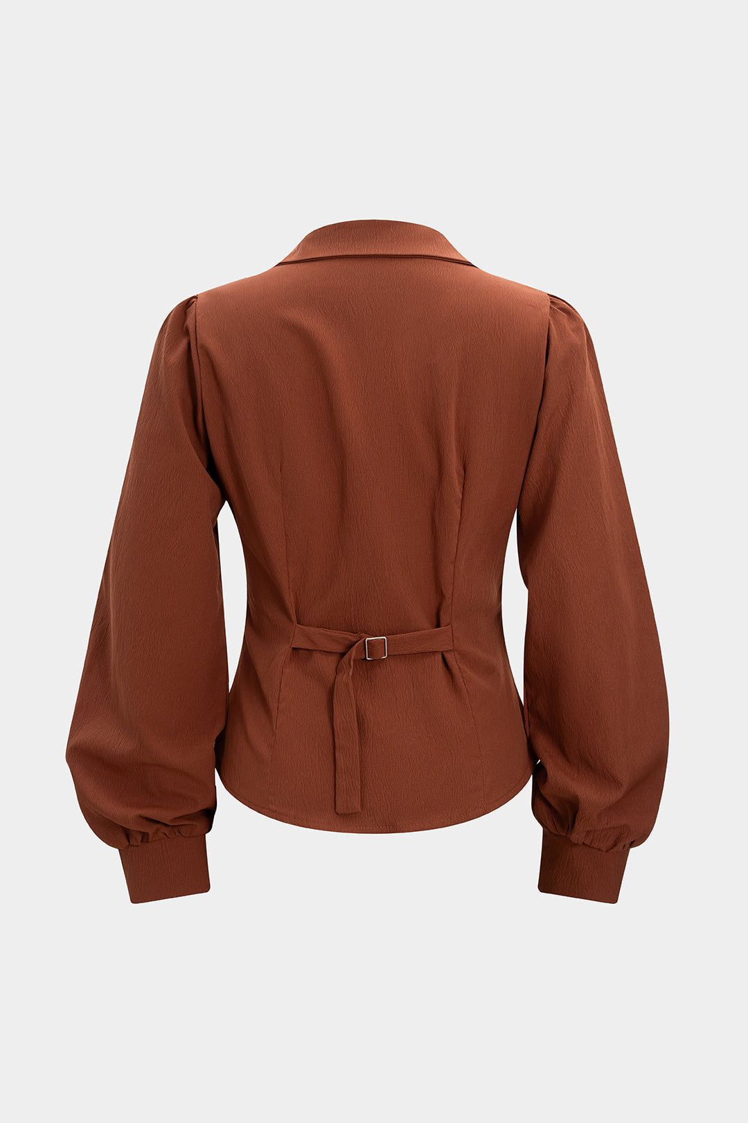 Belted Ruched Long-Sleeve Shirt 