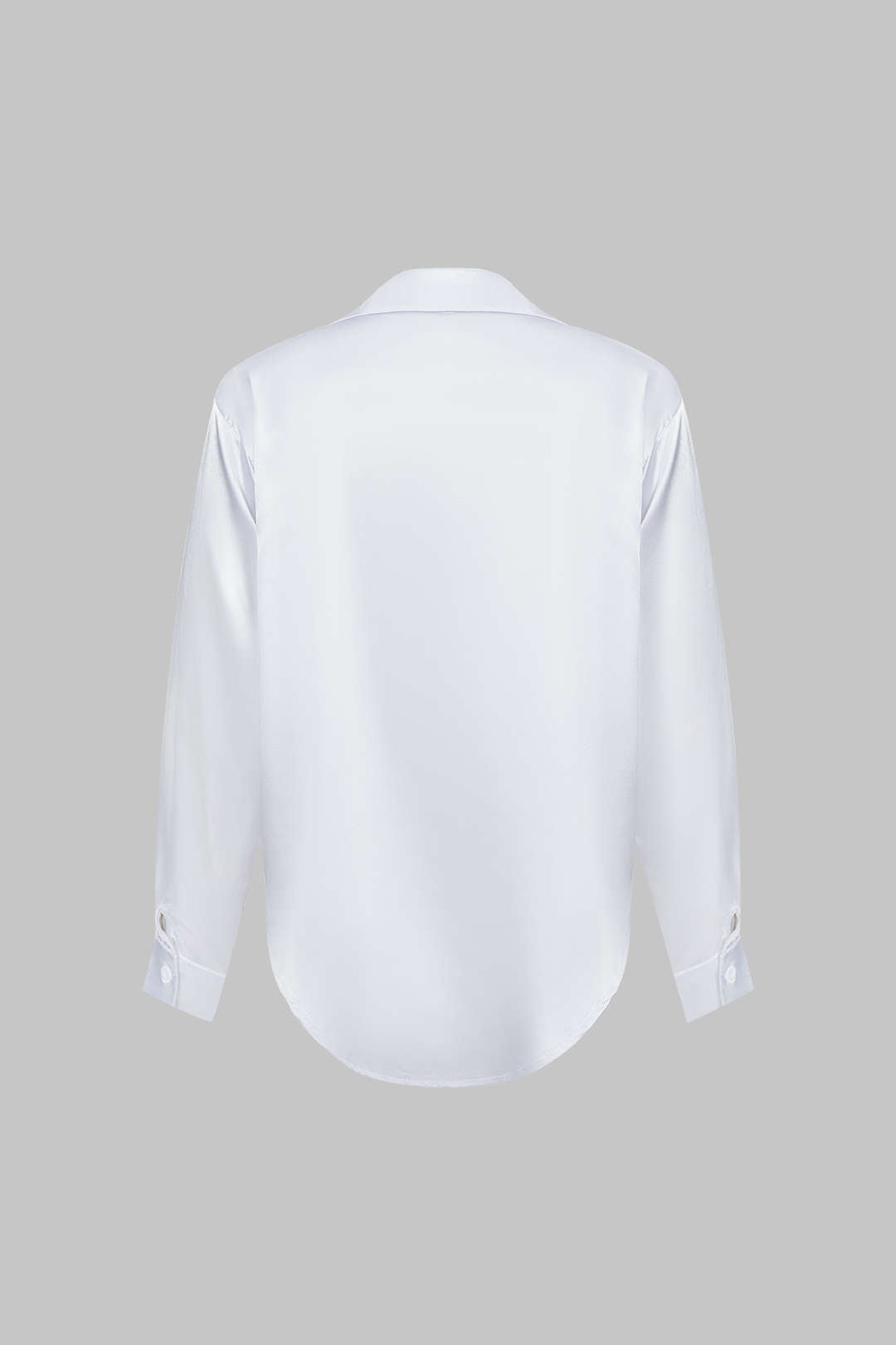 Basic solid satin shirt with long sleeves 
