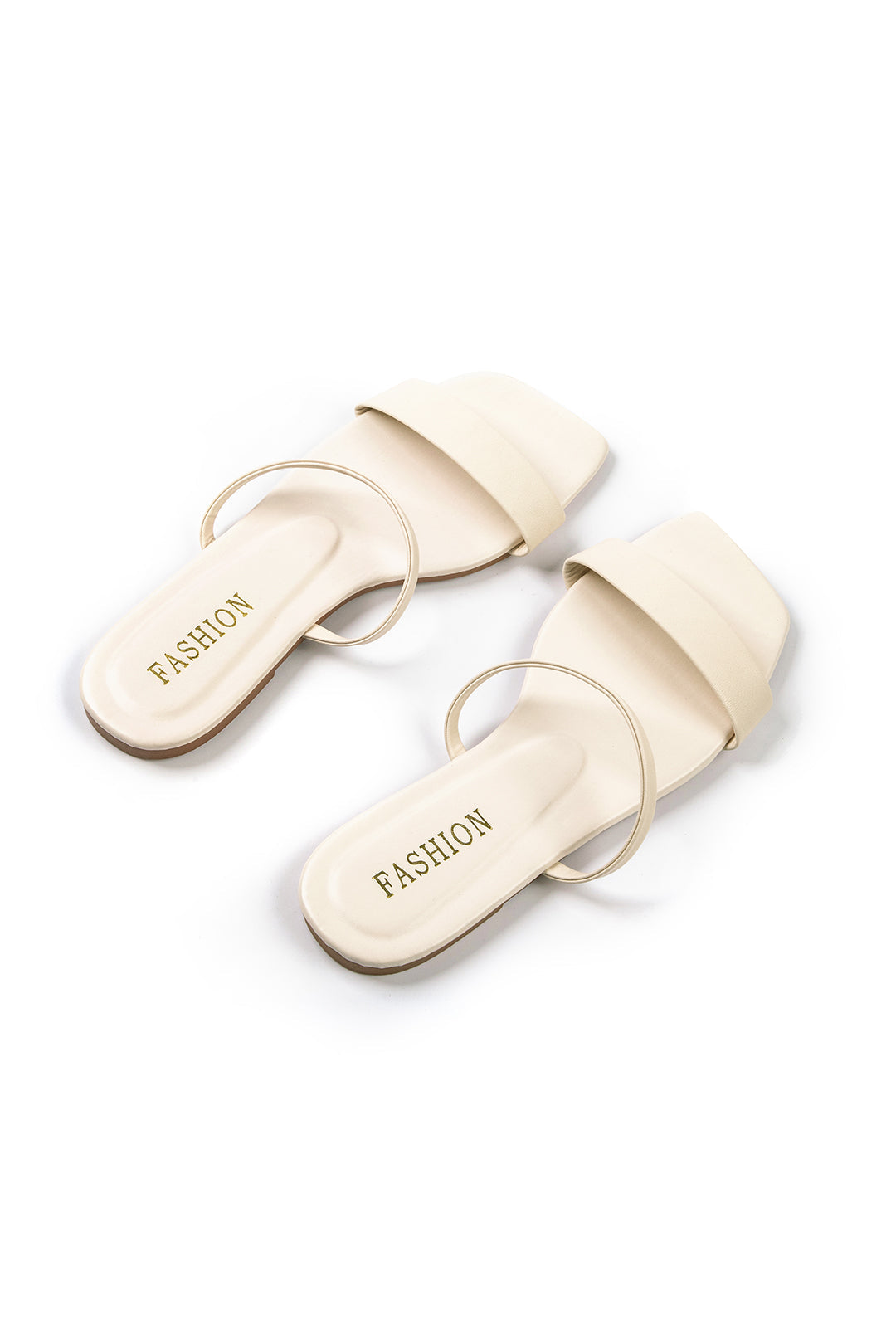 Basic Square Toe Flat Slide Sandals 