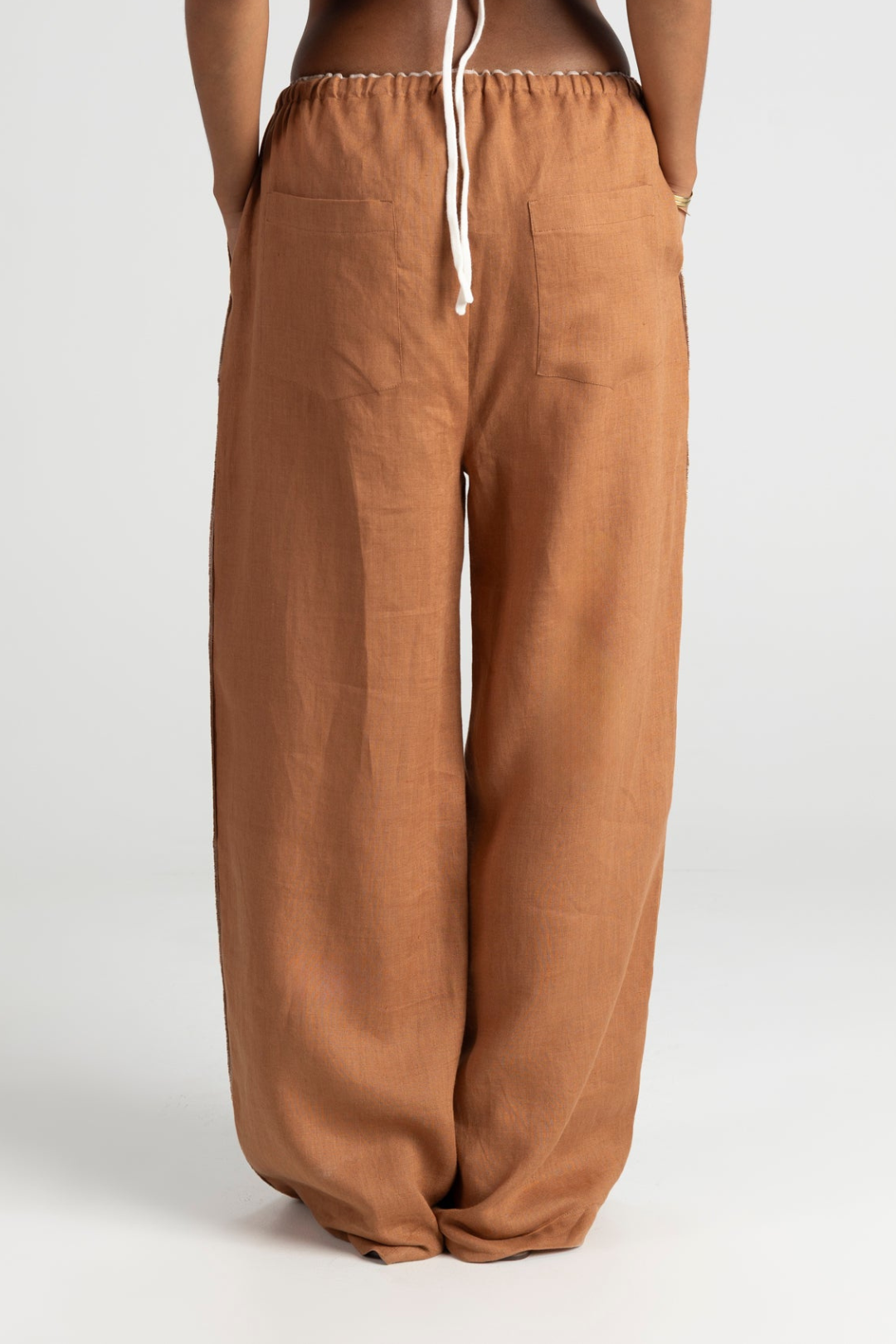 Mai Loose Linen Pants - Grey 