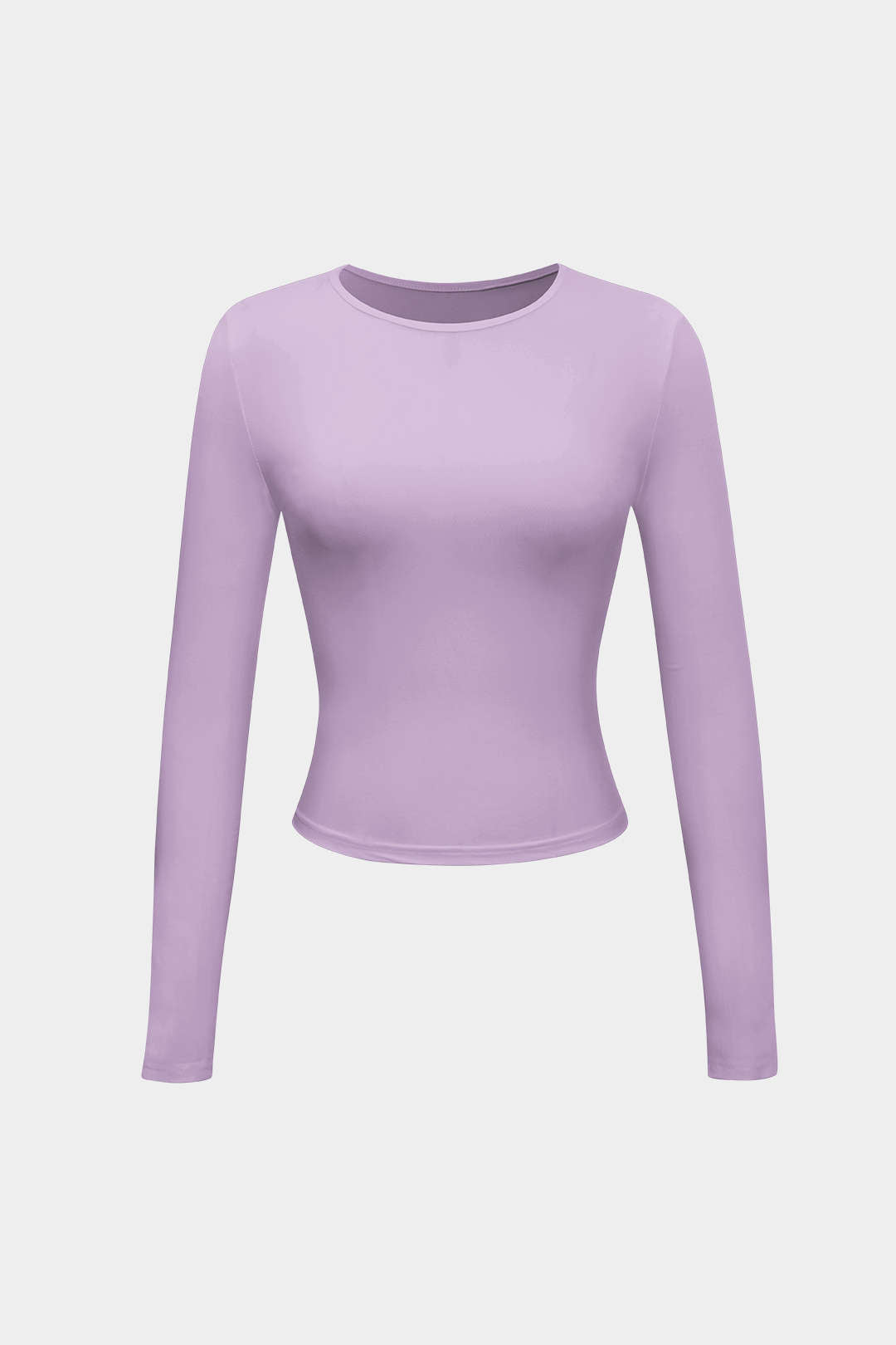 Basic solid round neck long sleeve top 