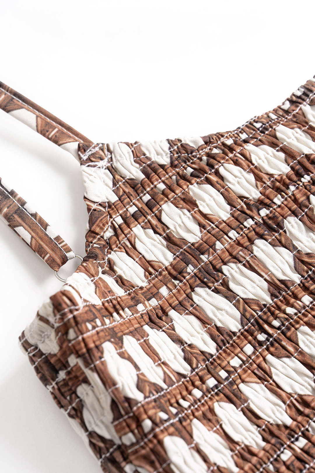 Abstract Geometric Print Slip Sleeveless Midi Dress 