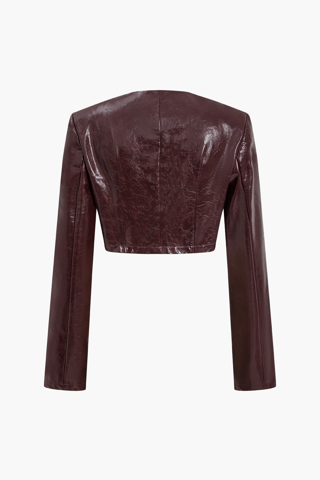 Asymmetrical faux leather skirt set 