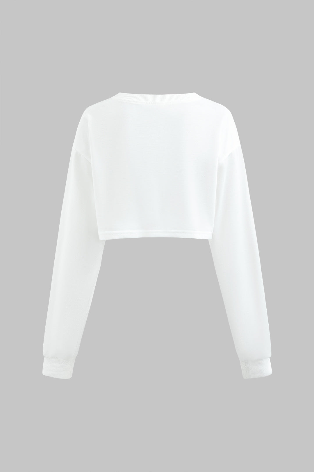 Bodyprint Crop top with round neck and long sleeves 