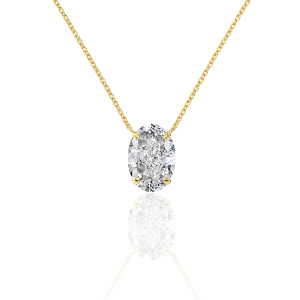 Oval Diamond Necklace | 925 Sterling Silver