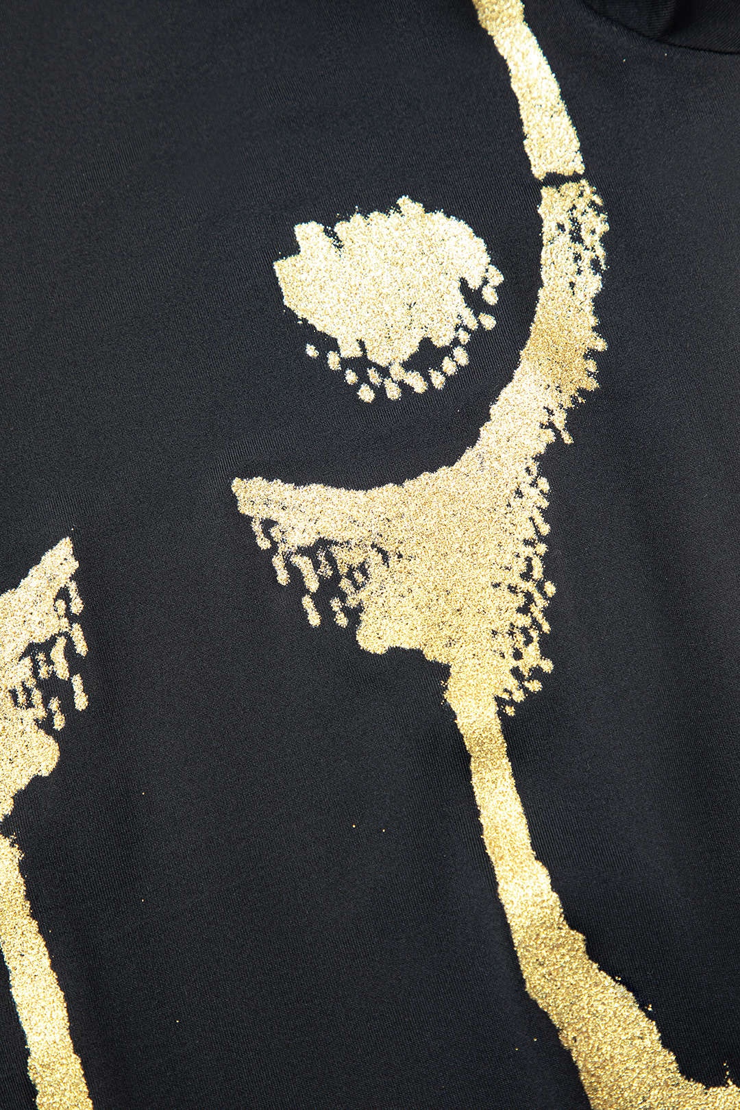 Body Print Turtle Neck Maxi Dress with Long Sleeves 