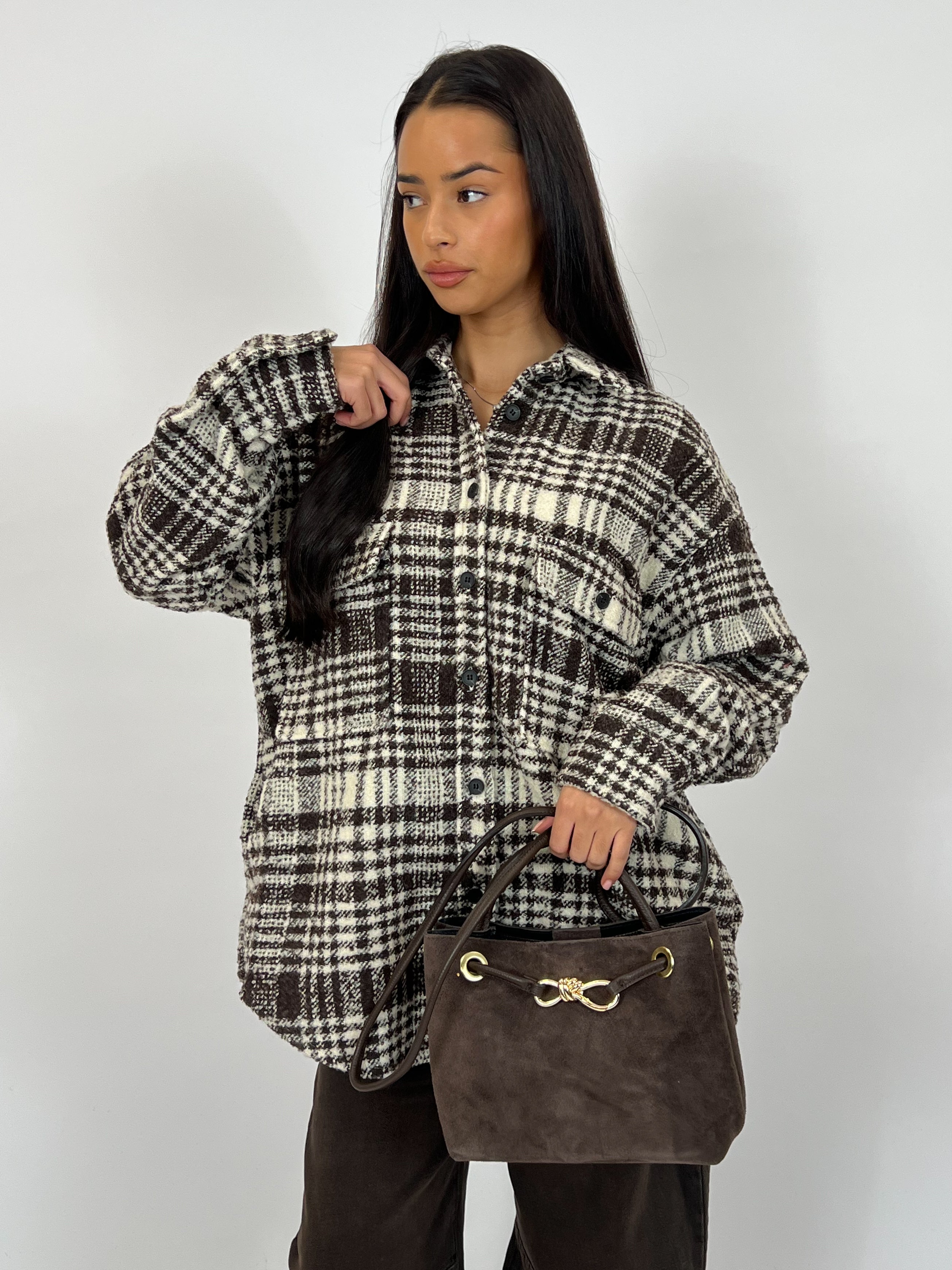 Women’s Premium Plaid Overshirt Jacket – Cozy Structure with Elevated Style