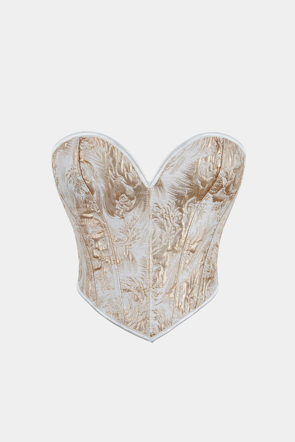 Abstract braided tie v-neck corset top 