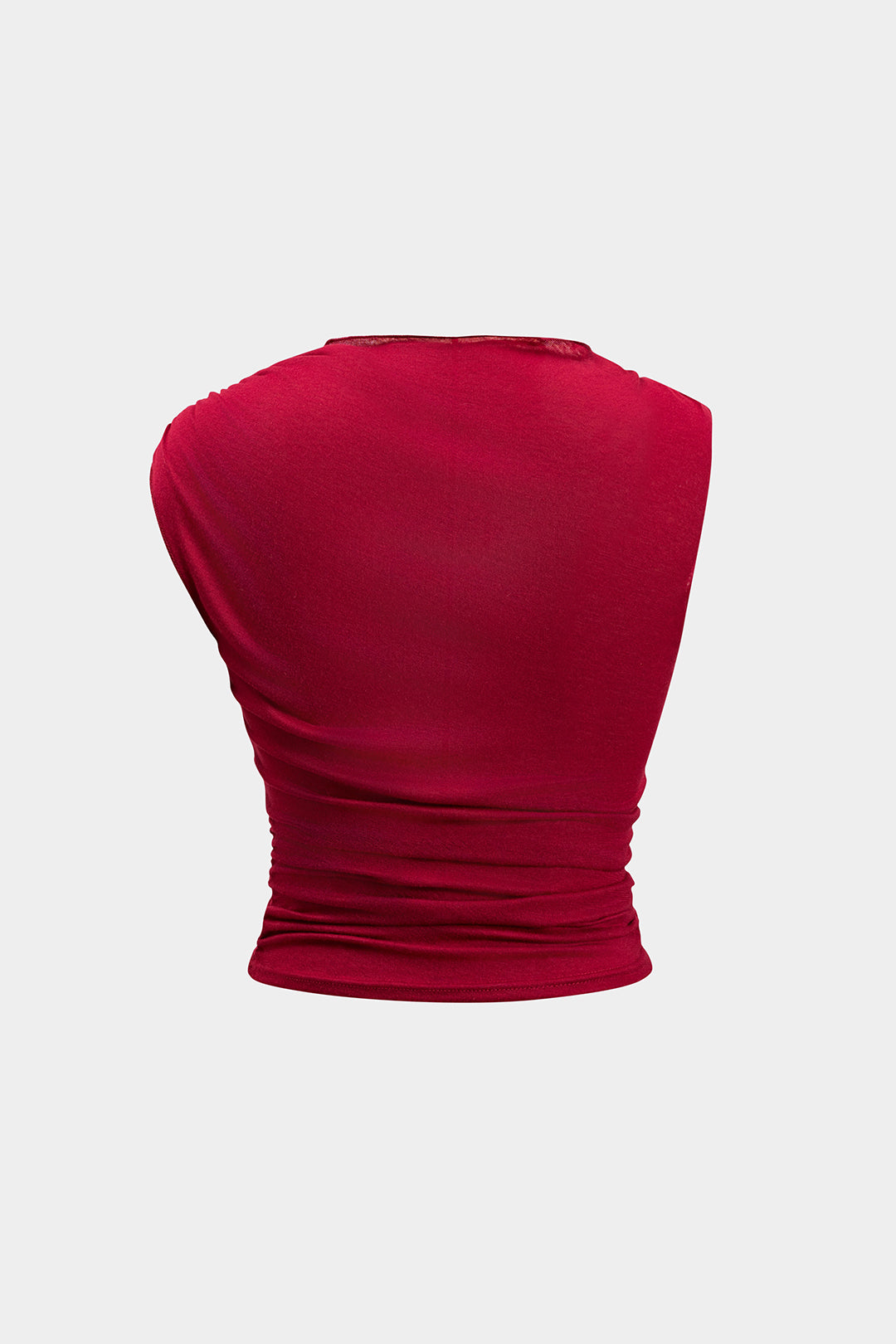 Asymmetrical Crossed Ruched Tank Top 