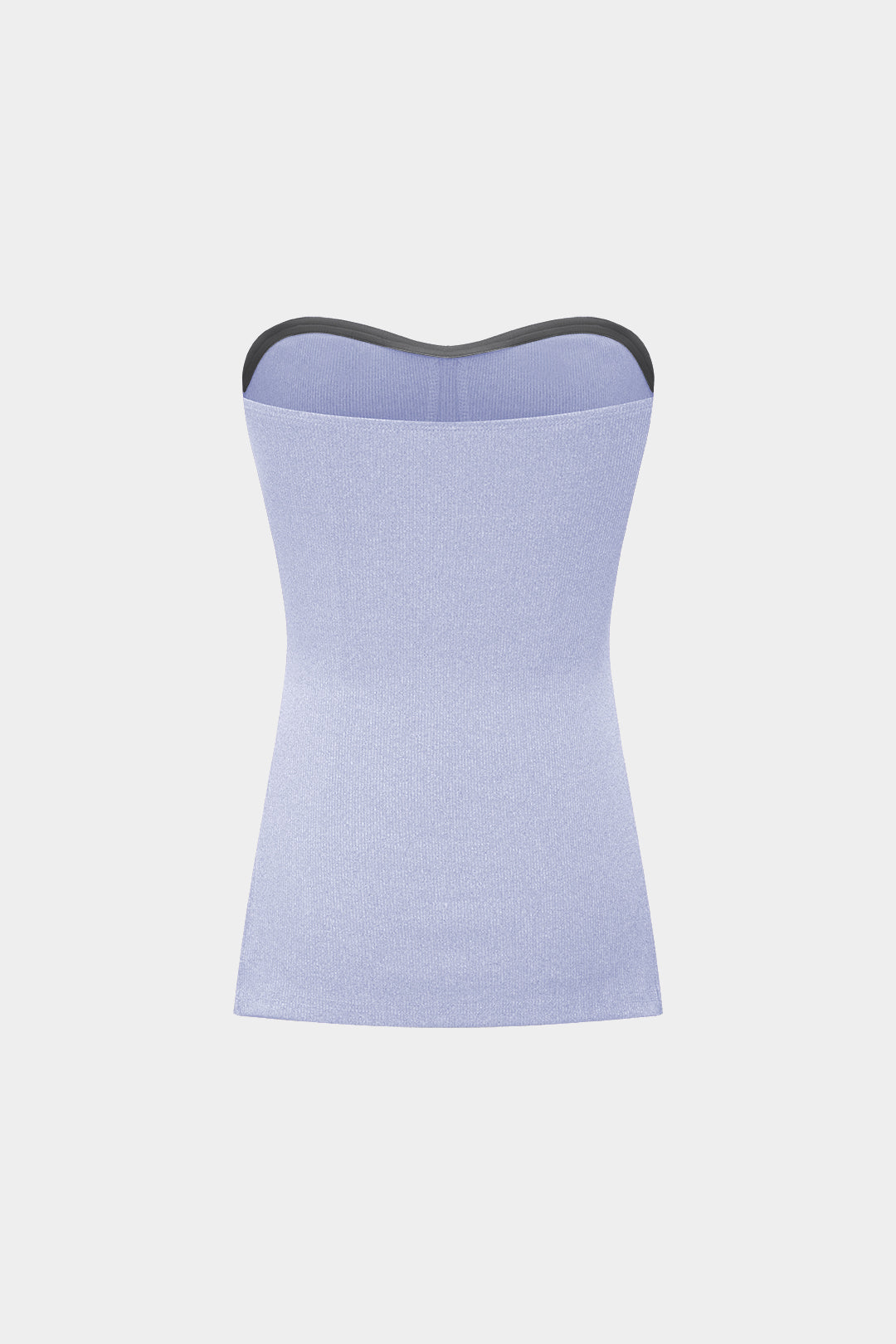 Basic Solid Breath Split Strapless Top and Shorts Set 