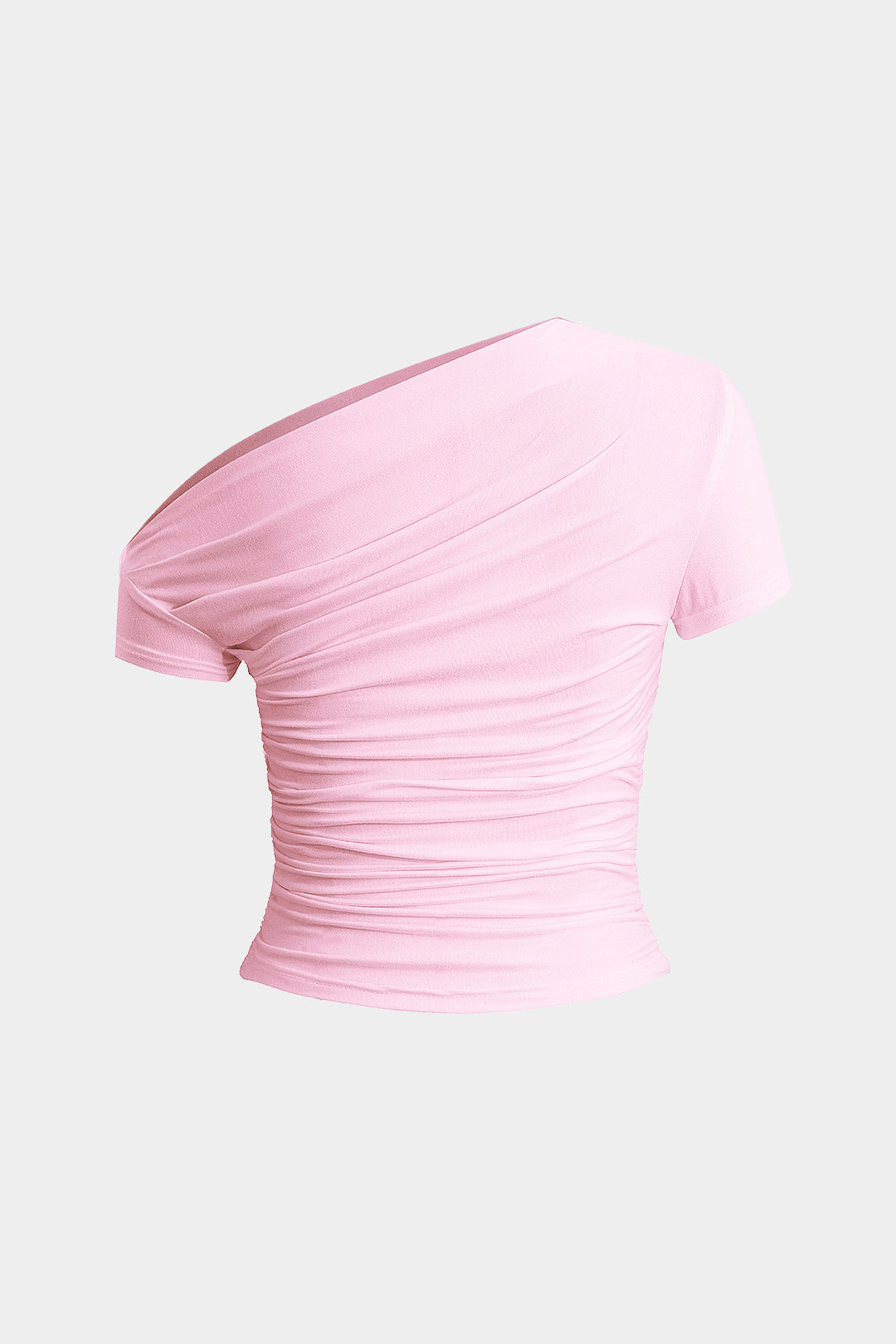 Basic asymmetrical T-shirt with ruffles 